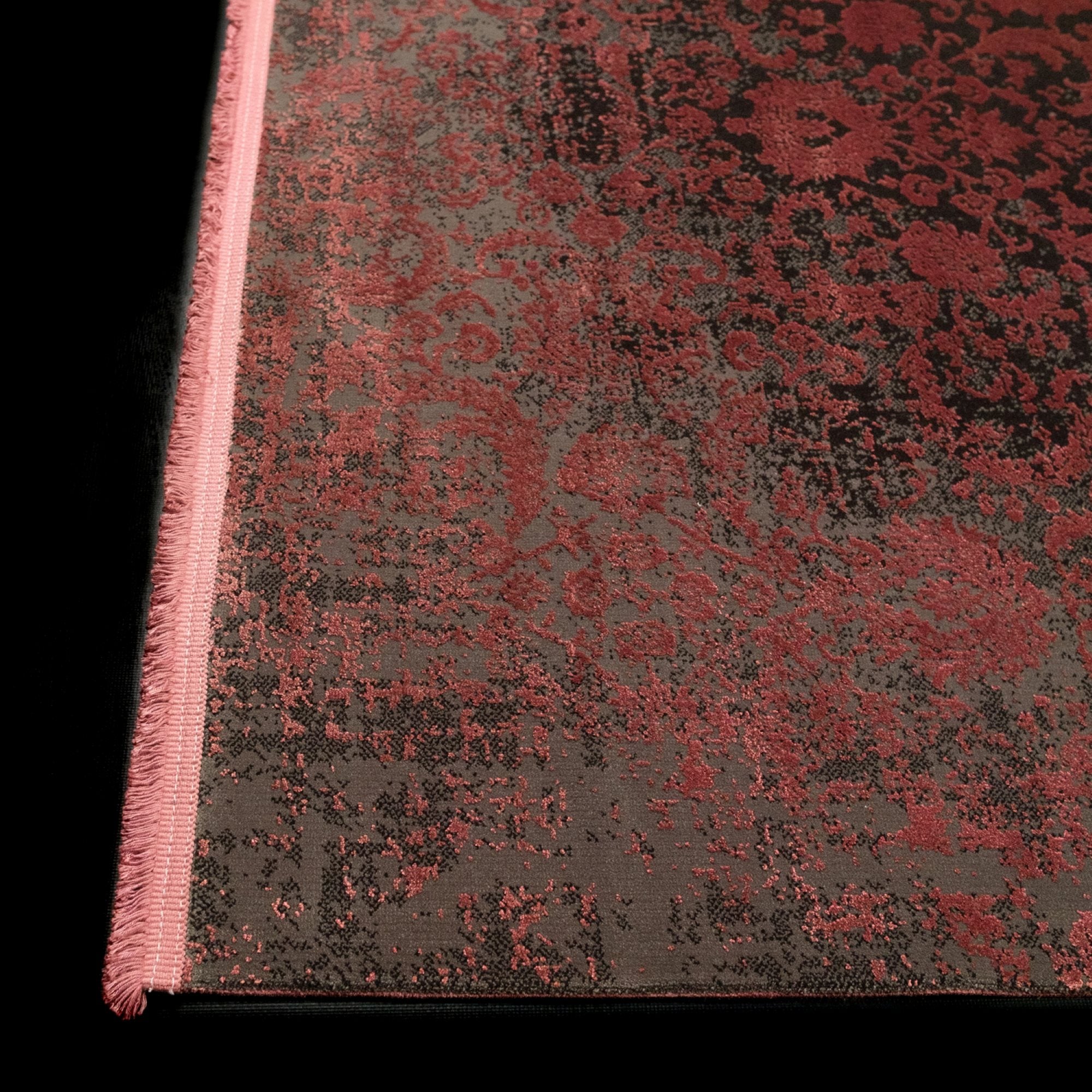 Cordoba Series Machine Woven Floral Pattern Burgundy Rug