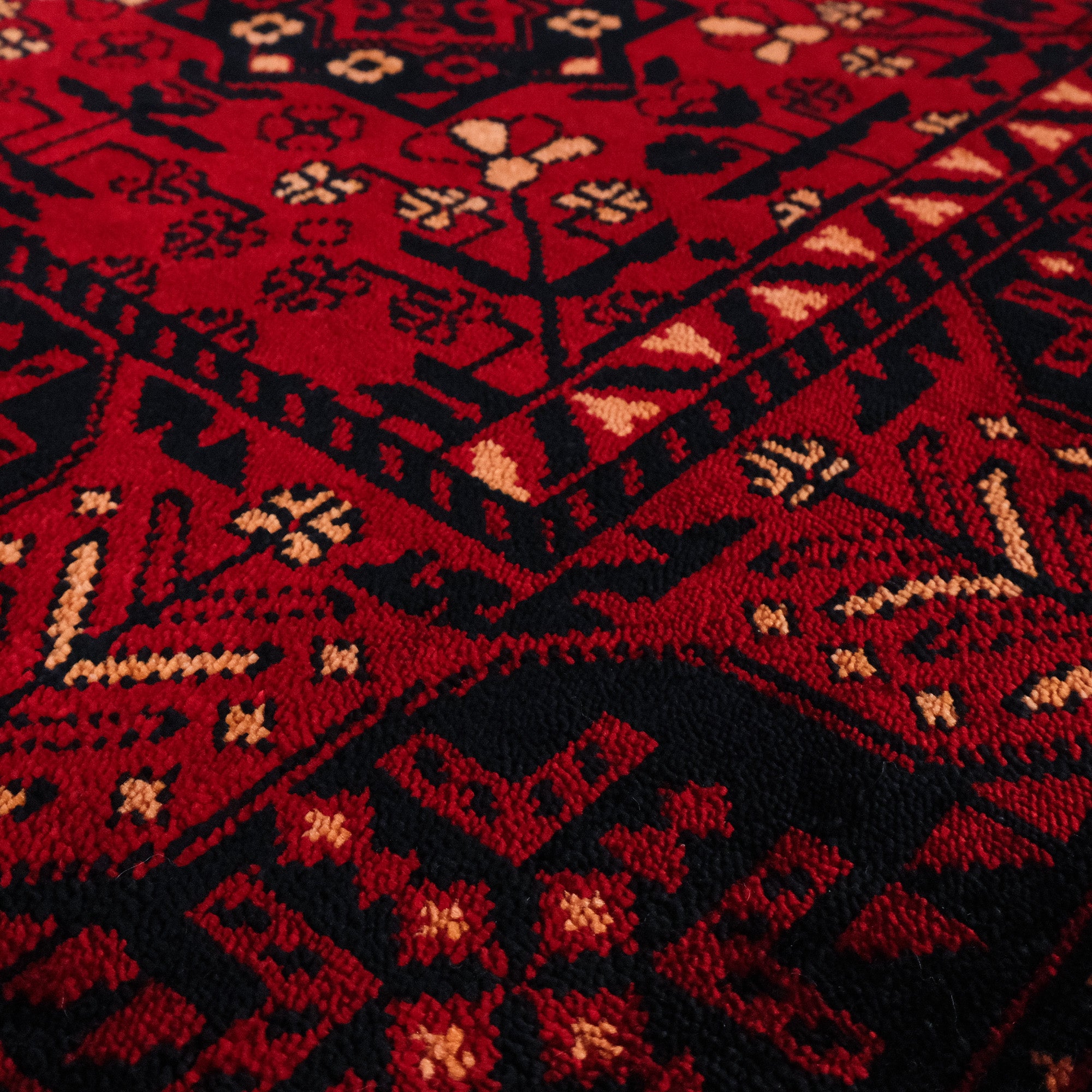 Nostalgia Afghan Design Machine Woven Carpet