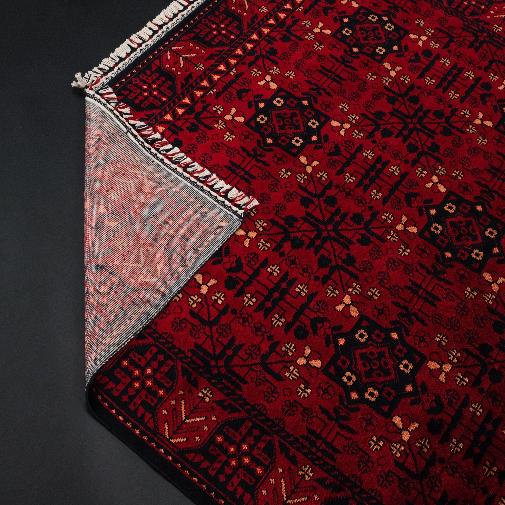 Nostalgia Afghan Design Machine Woven Carpet