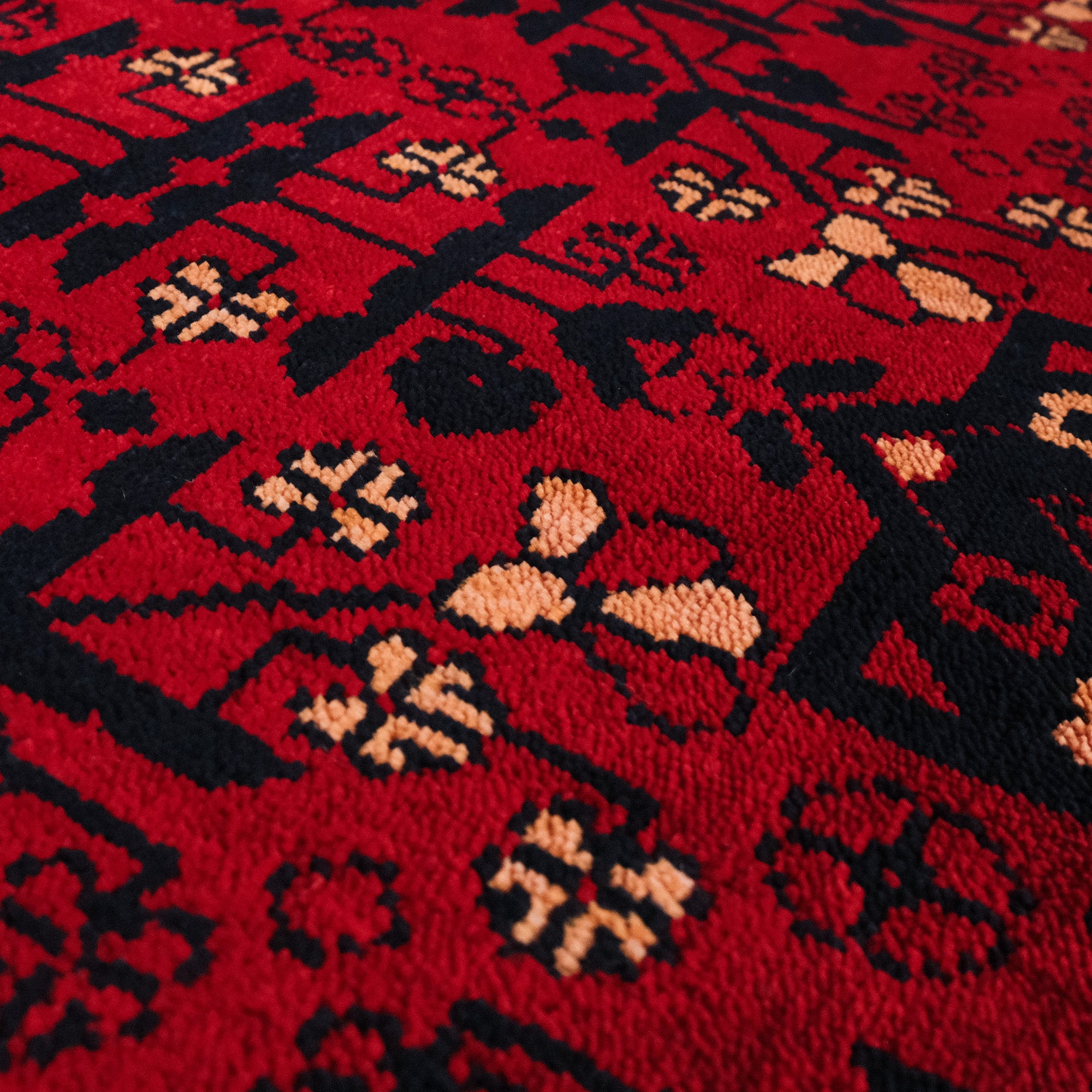 Nostalgia Afghan Design Machine Woven Carpet