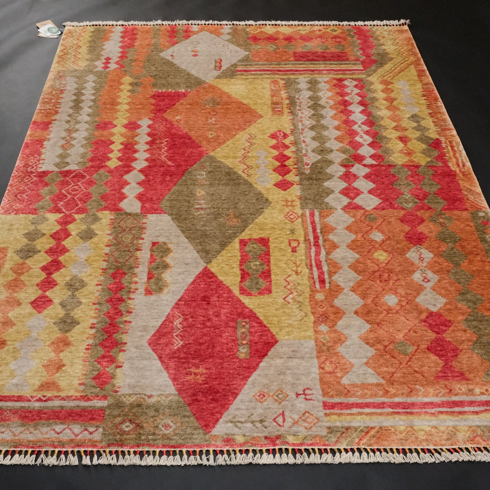 Zara Serisi Patchwork Desenli Tezgah Dokuma Halı