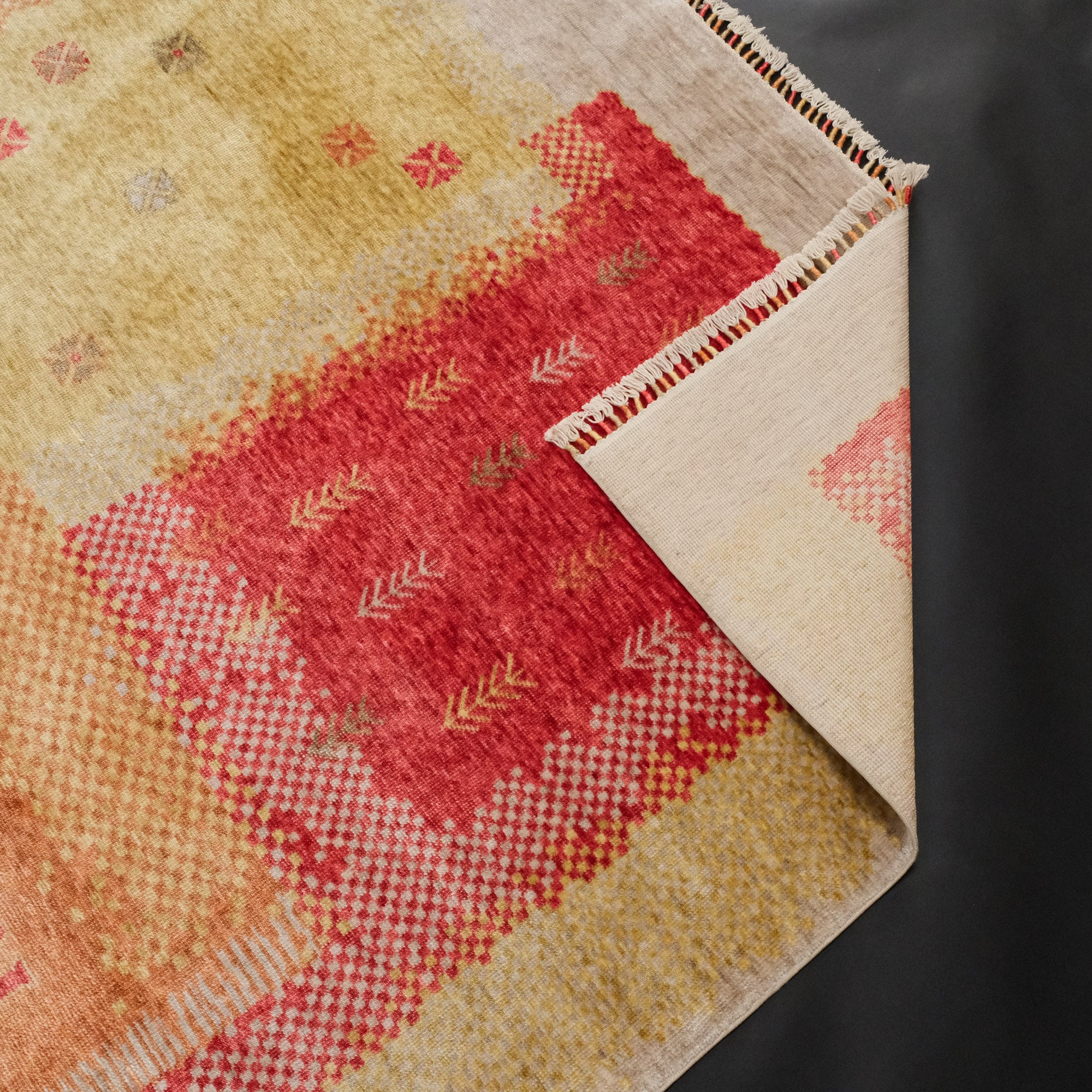 Eco Carpet Zara Machine Woven Bamboo Patchwork Carpet