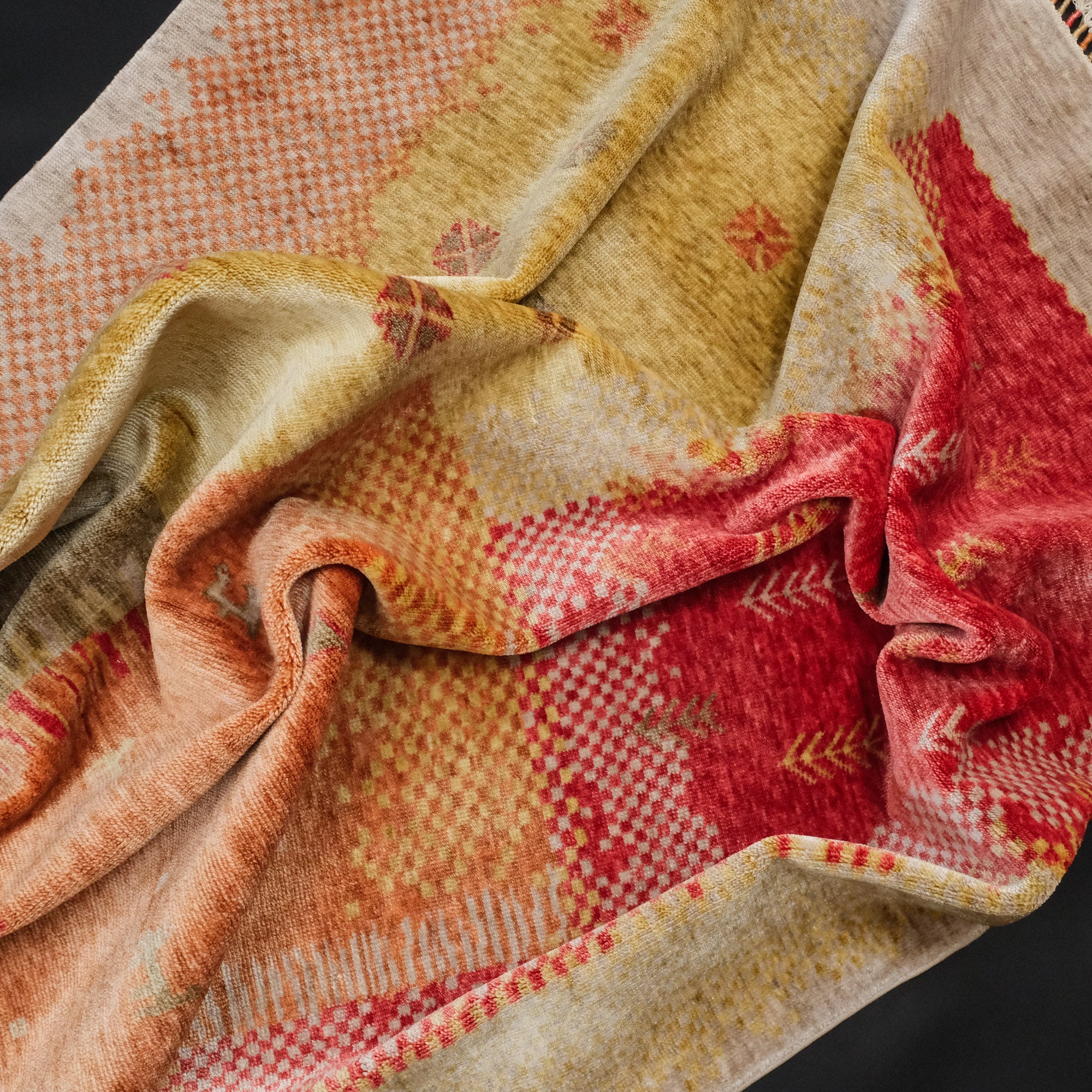 Eco Carpet Zara Machine Woven Bamboo Patchwork Carpet