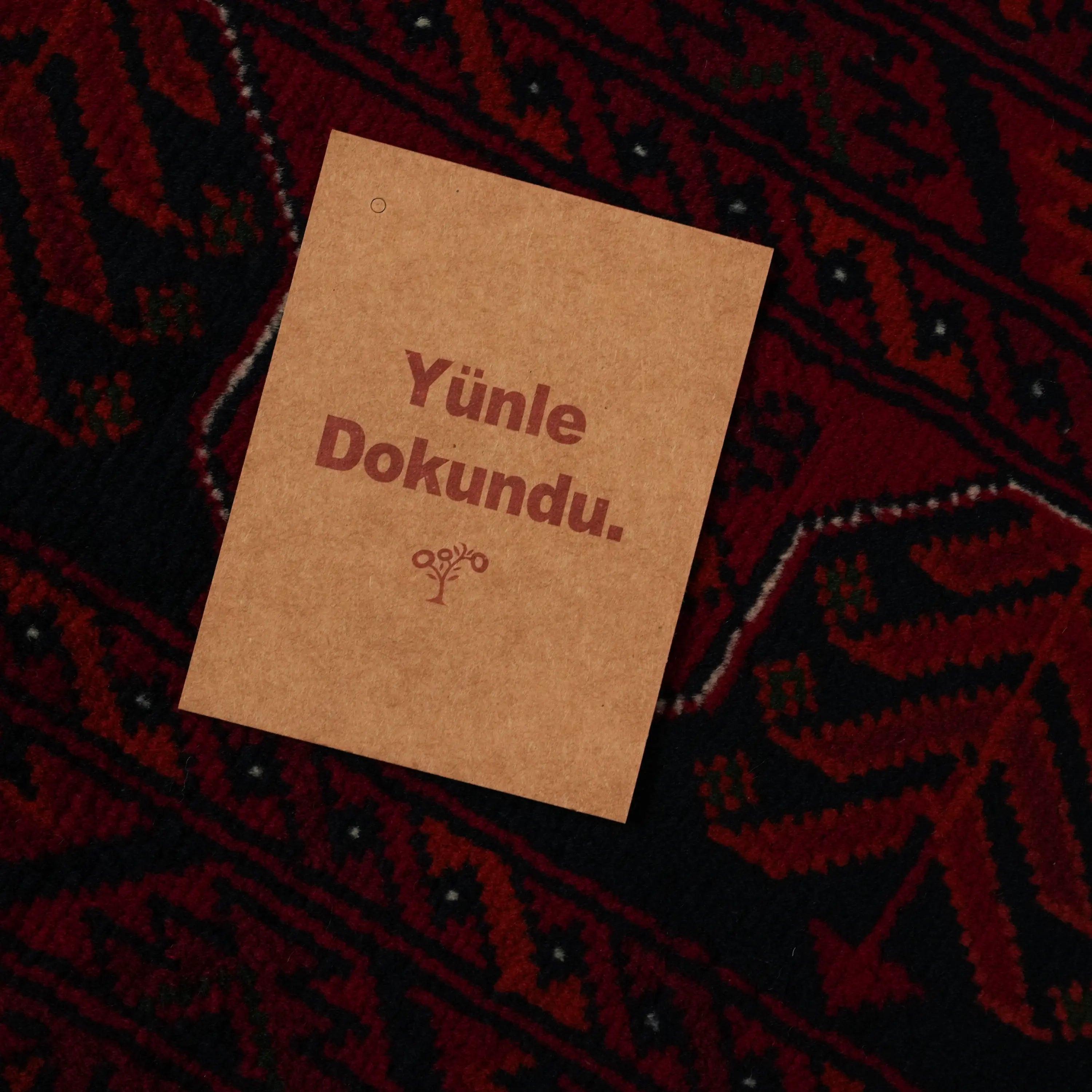 El Dokuma Afgan Desenli Bordo Yün Bilicik Klasik Halı