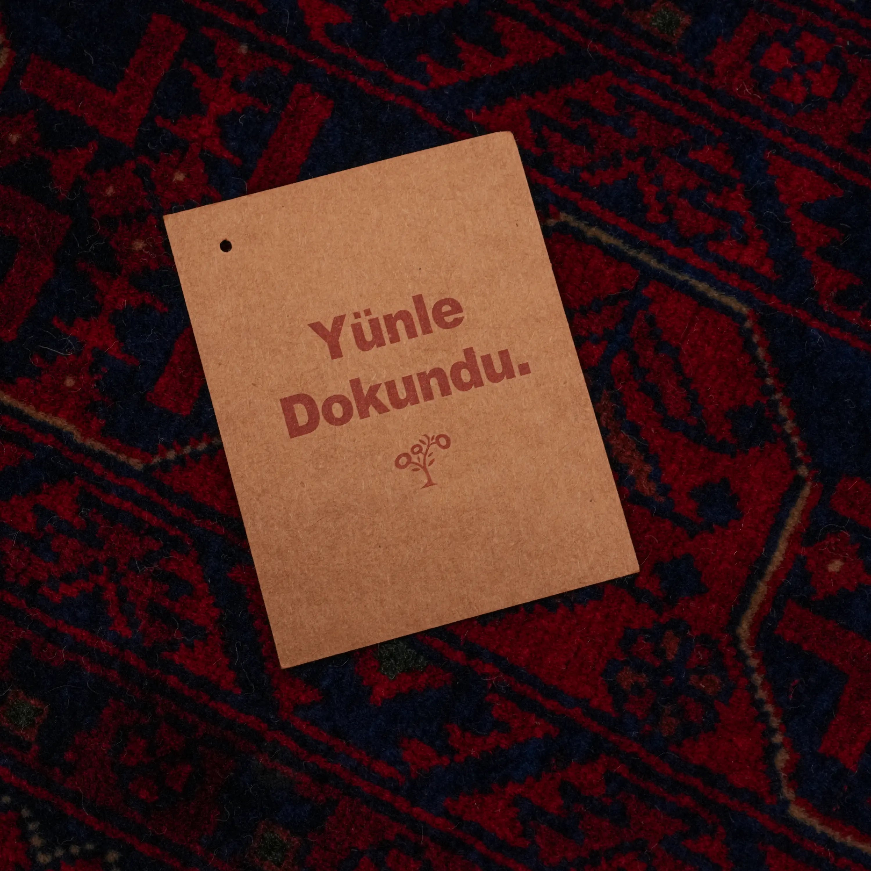 El Dokuma Afgan Desenli Etnik Bordo Yün Bilicik Halı