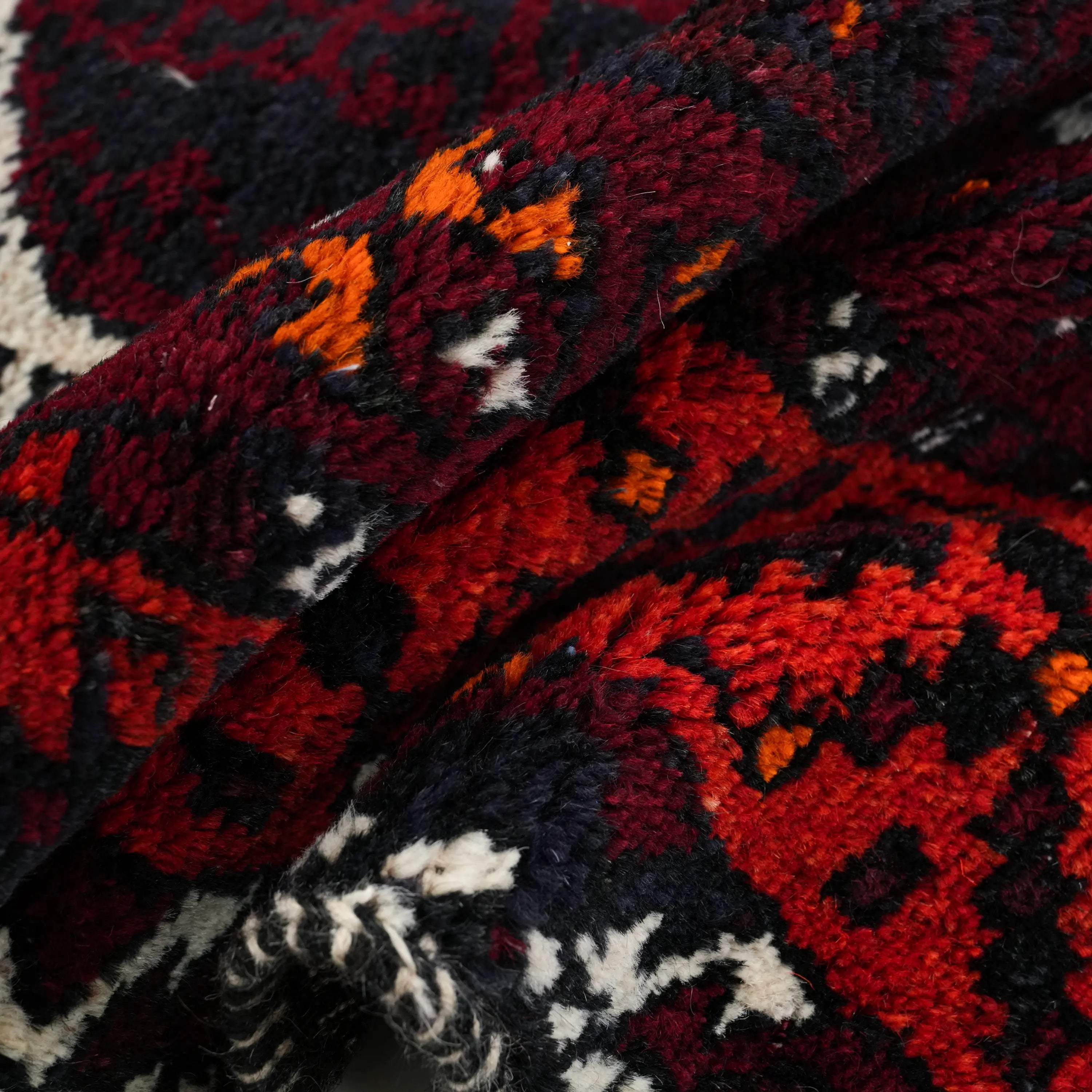 Handwoven Anatolian Patterned Burgundy 80+ Years Root Dye Kirmen Rug