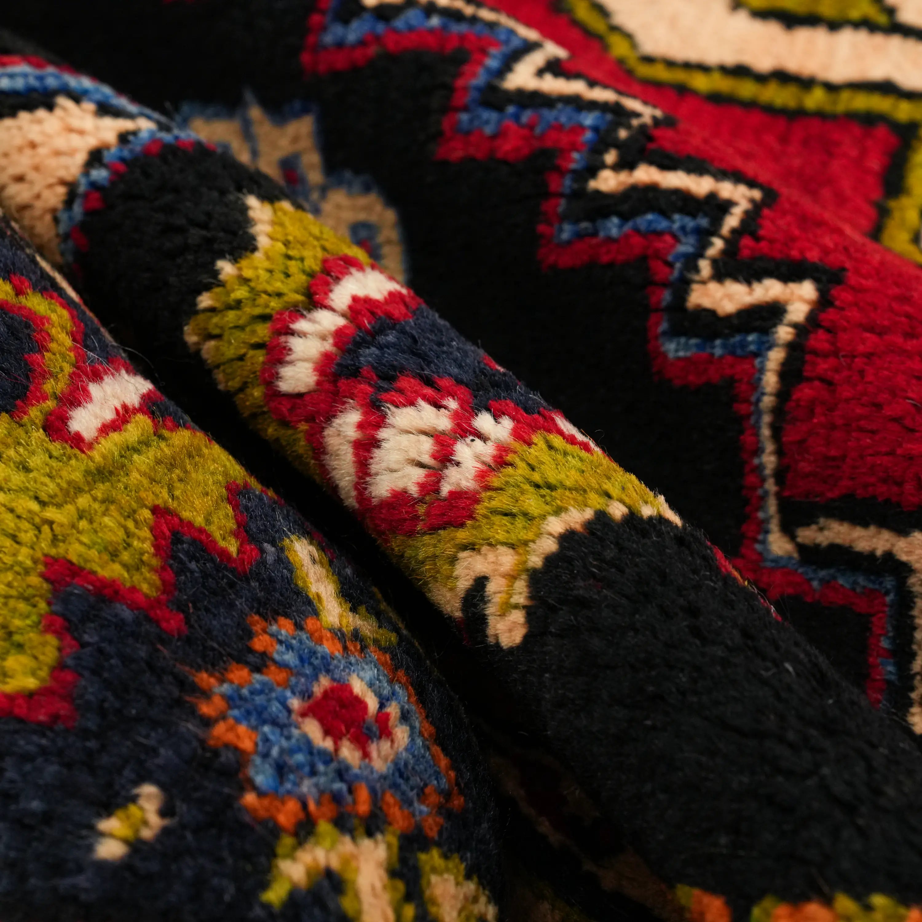 El Dokuma Anadolu Desenli Konya Karapınar Köy Dokuma Sandık Eskisi Yün Halı