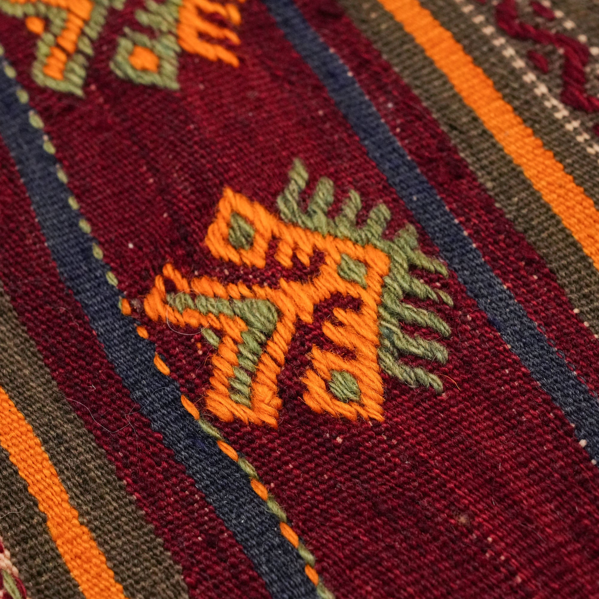 El Dokuma Anadolu Desenli Rengarenk İnlice Konya Kilimi