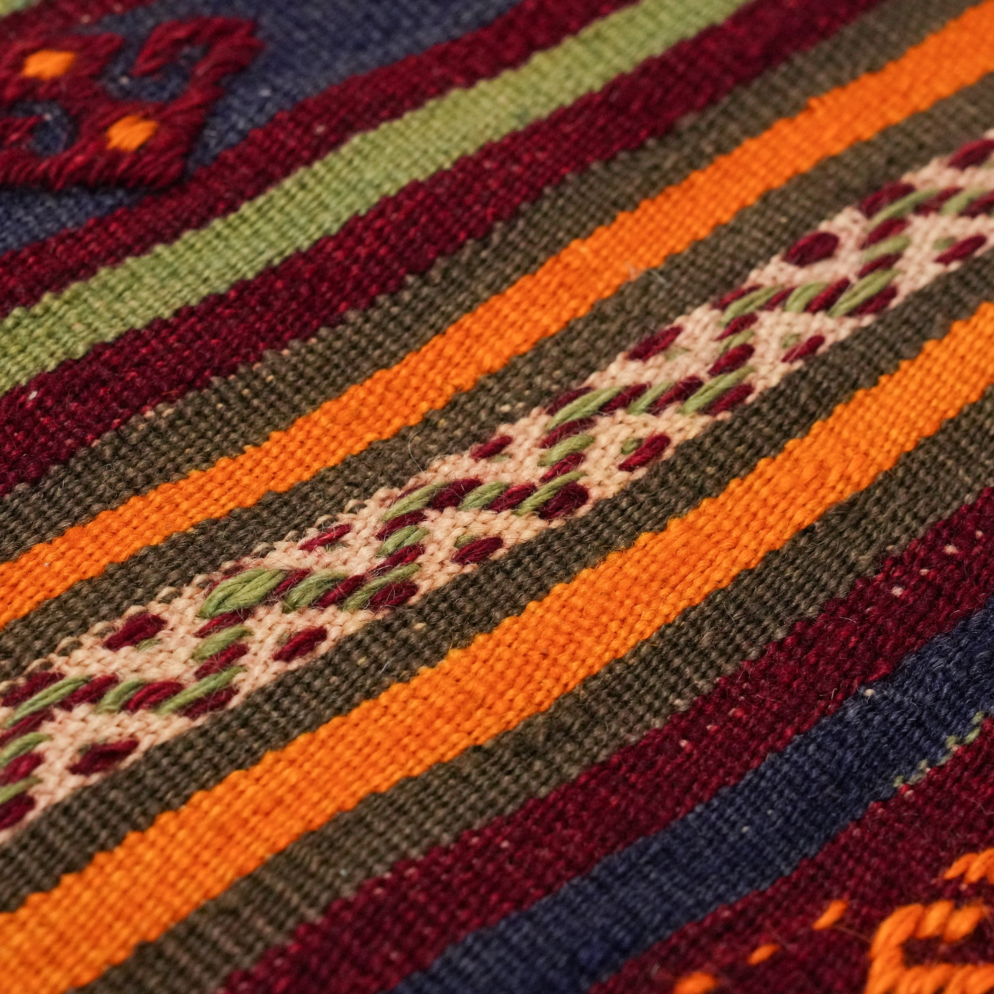 El Dokuma Anadolu Desenli Rengarenk İnlice Konya Kilimi