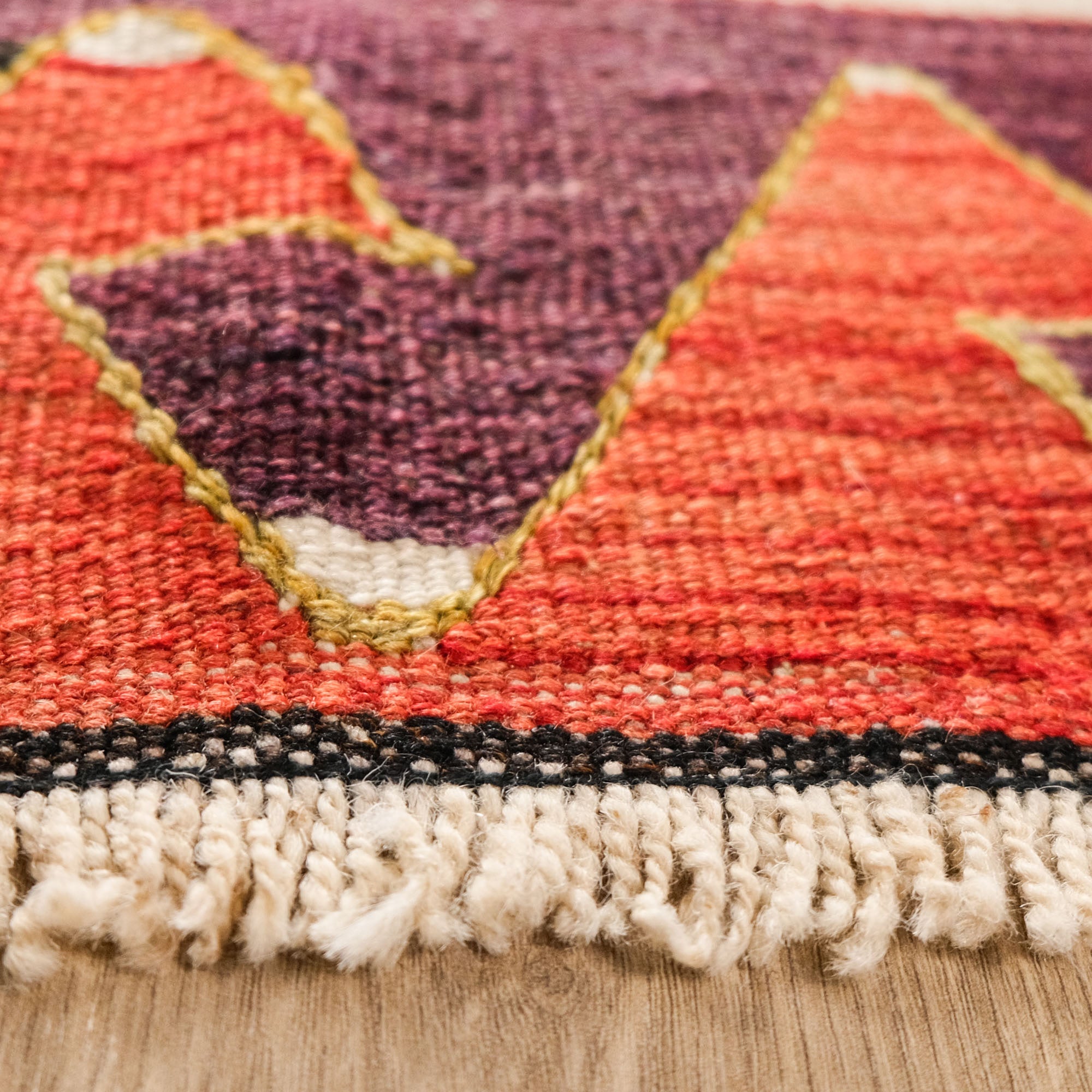 Handwoven Anatolian Patterned Colorful Sivrihisar Wool Kilim
