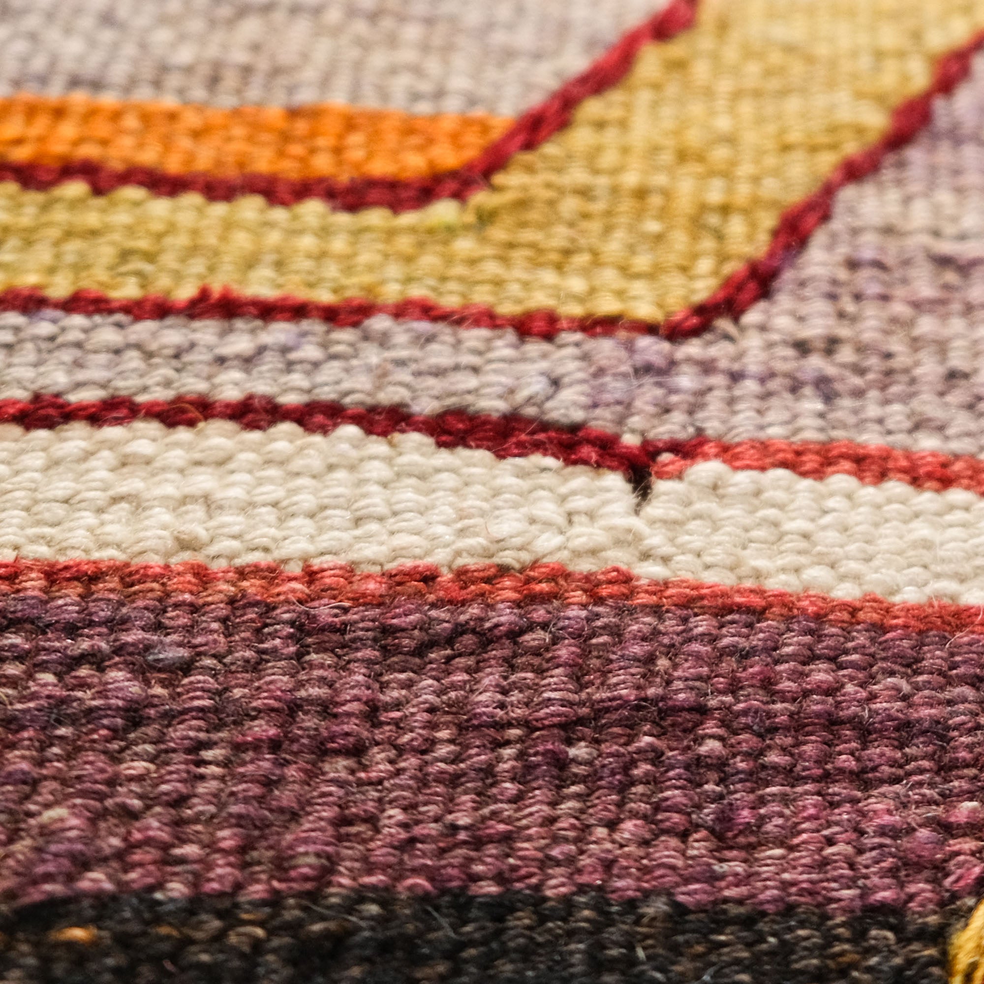 Handwoven Anatolian Patterned Colorful Sivrihisar Wool Kilim