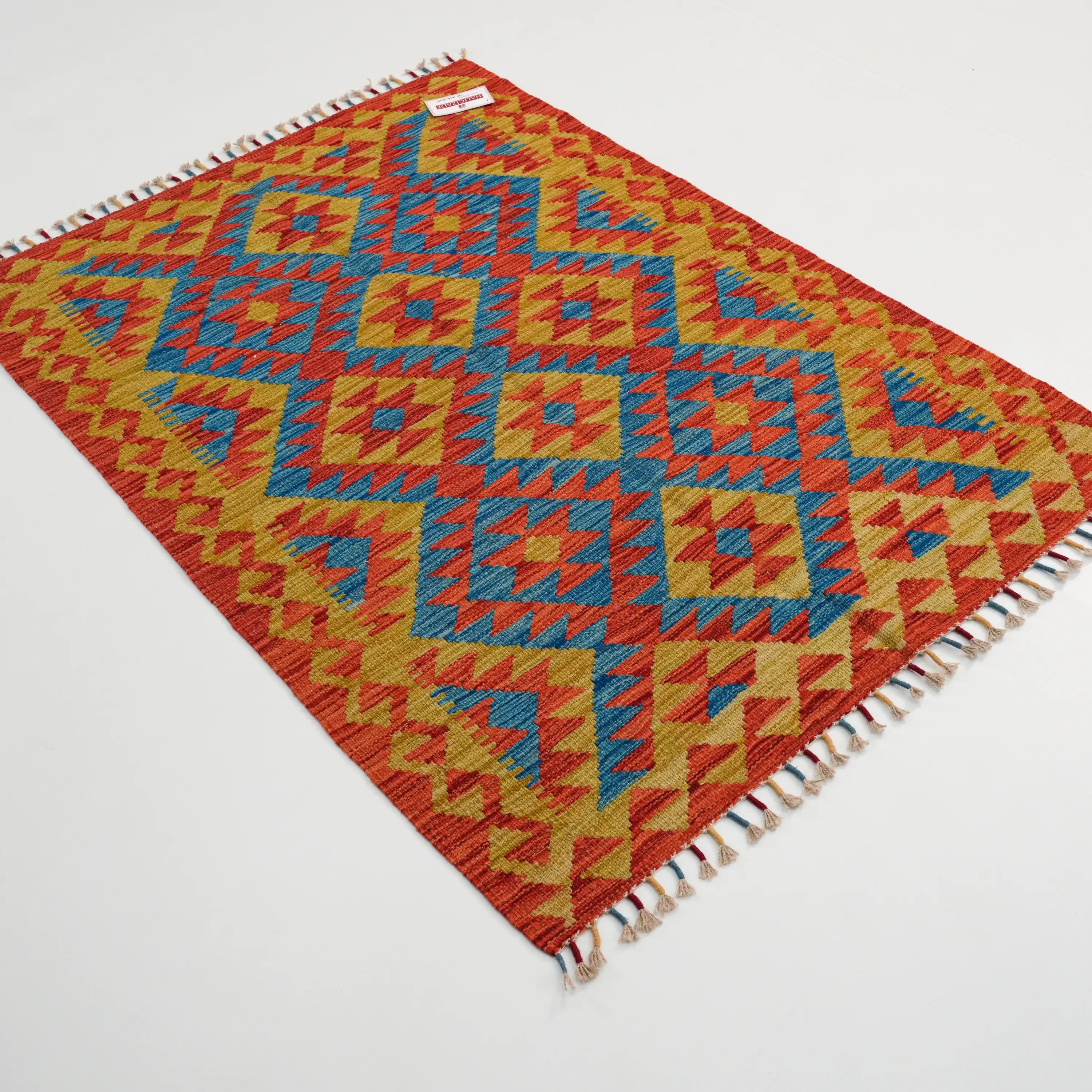The Handwoven Anatolian Patterned Colored Wool Kilim