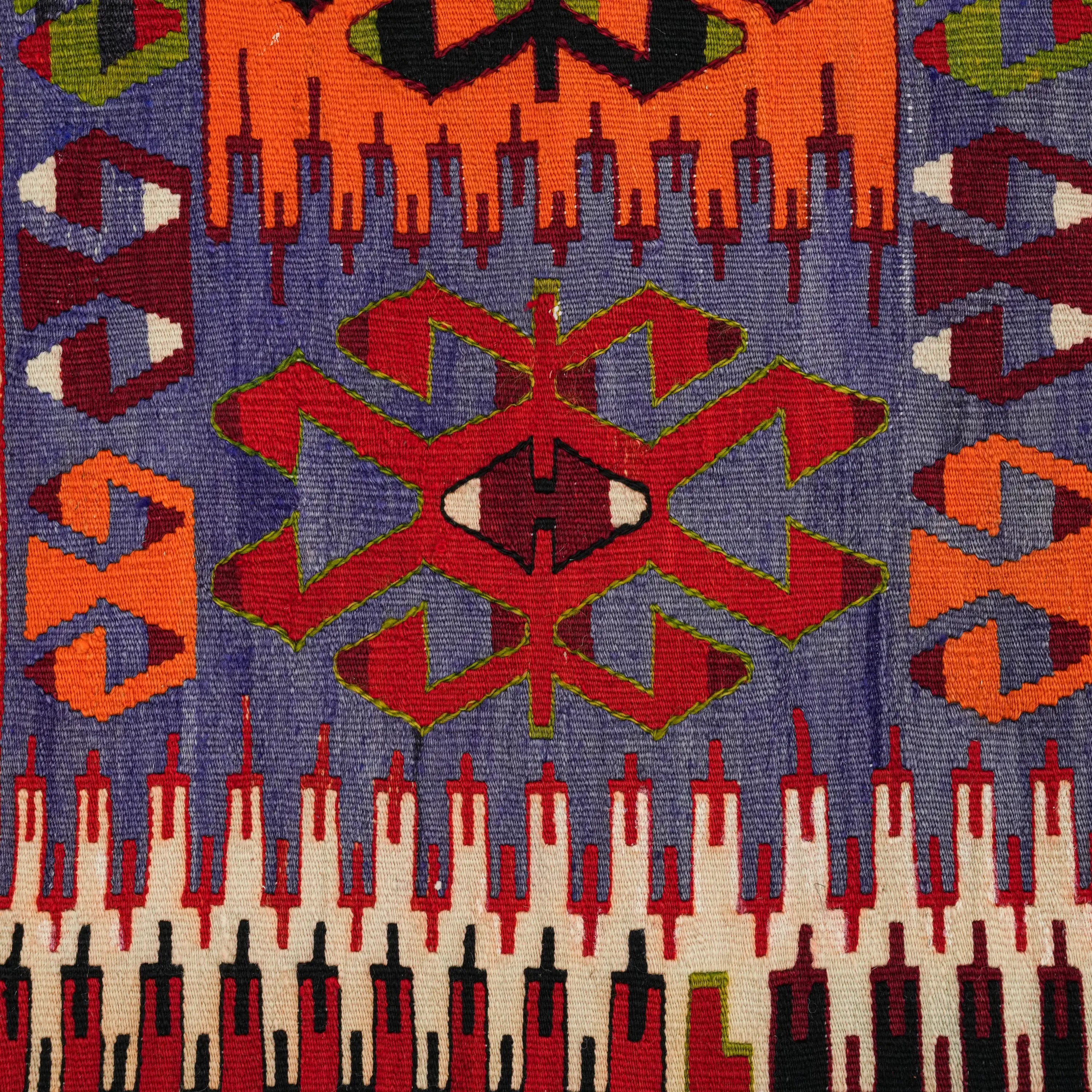Handwoven Anatolian Patterned Chest Antique Denizli Çalçırpı Kilim