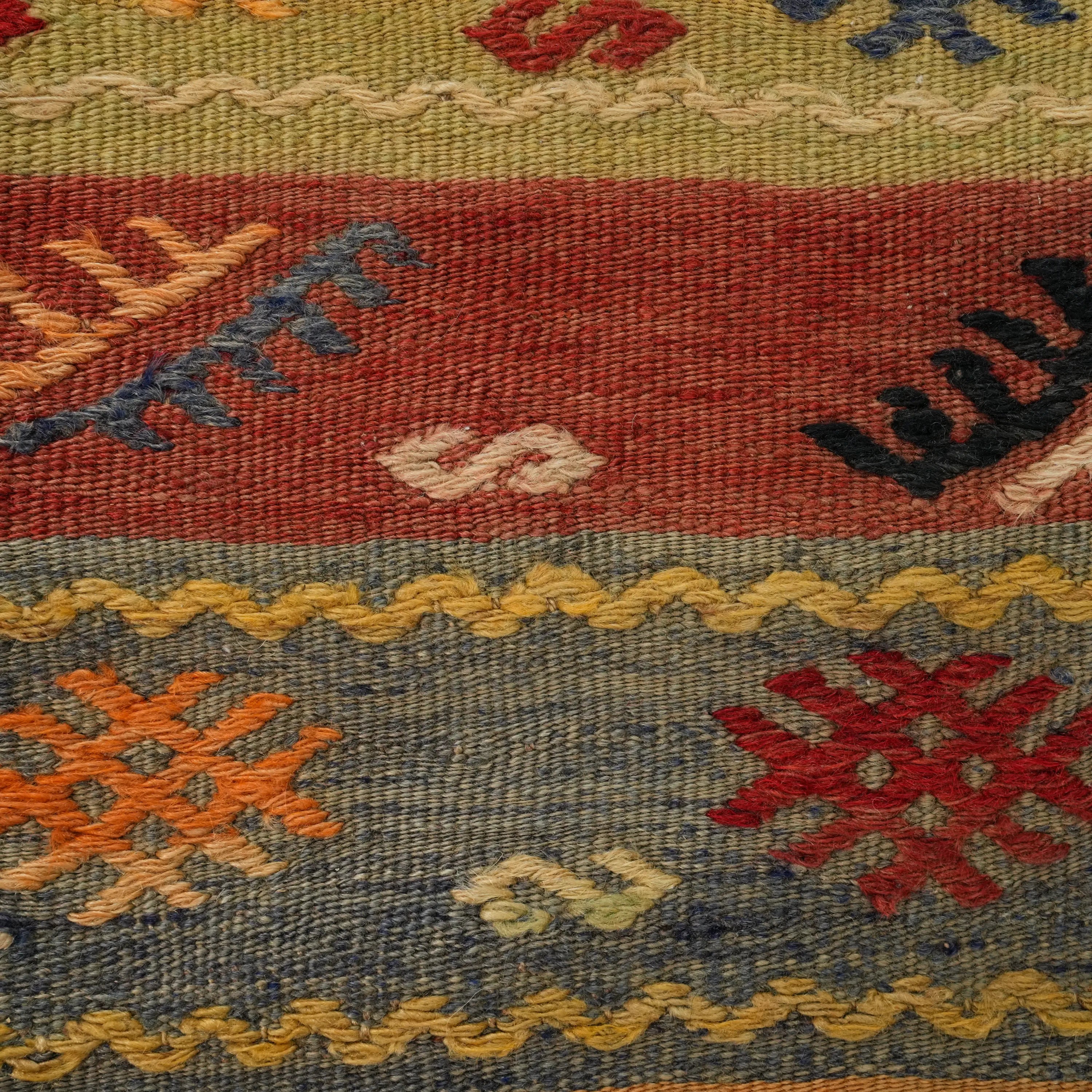 Handwoven Anatolian Pattern Wool Colorful Cushion Cover