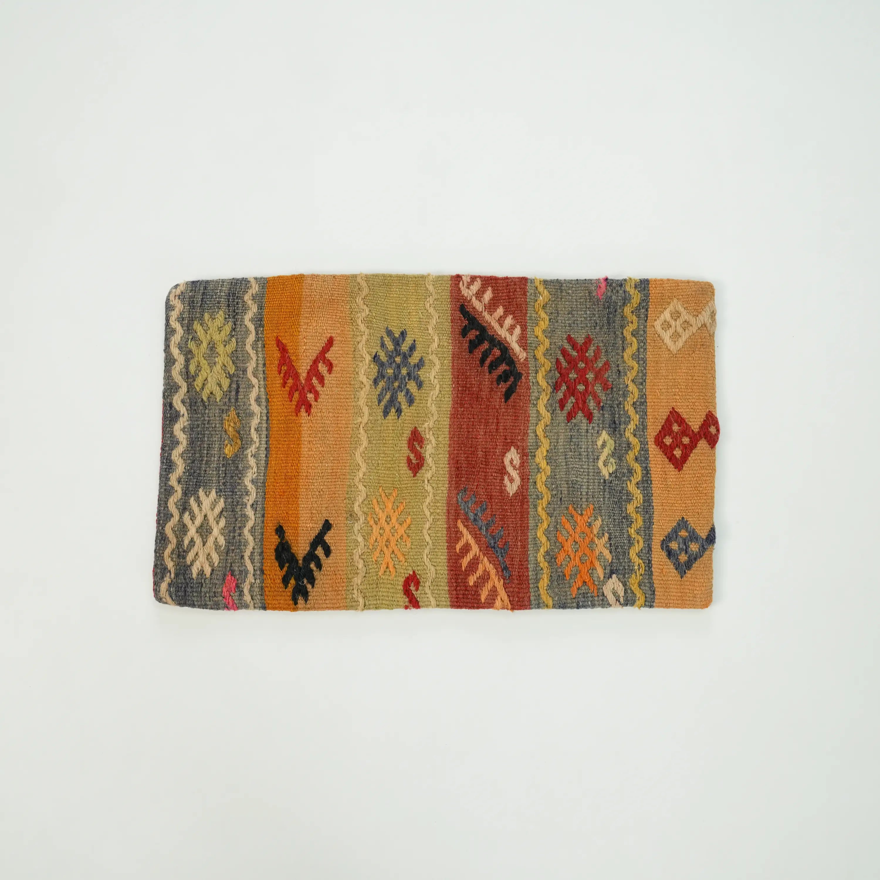 Handwoven Anatolian Pattern Wool Colorful Cushion Cover