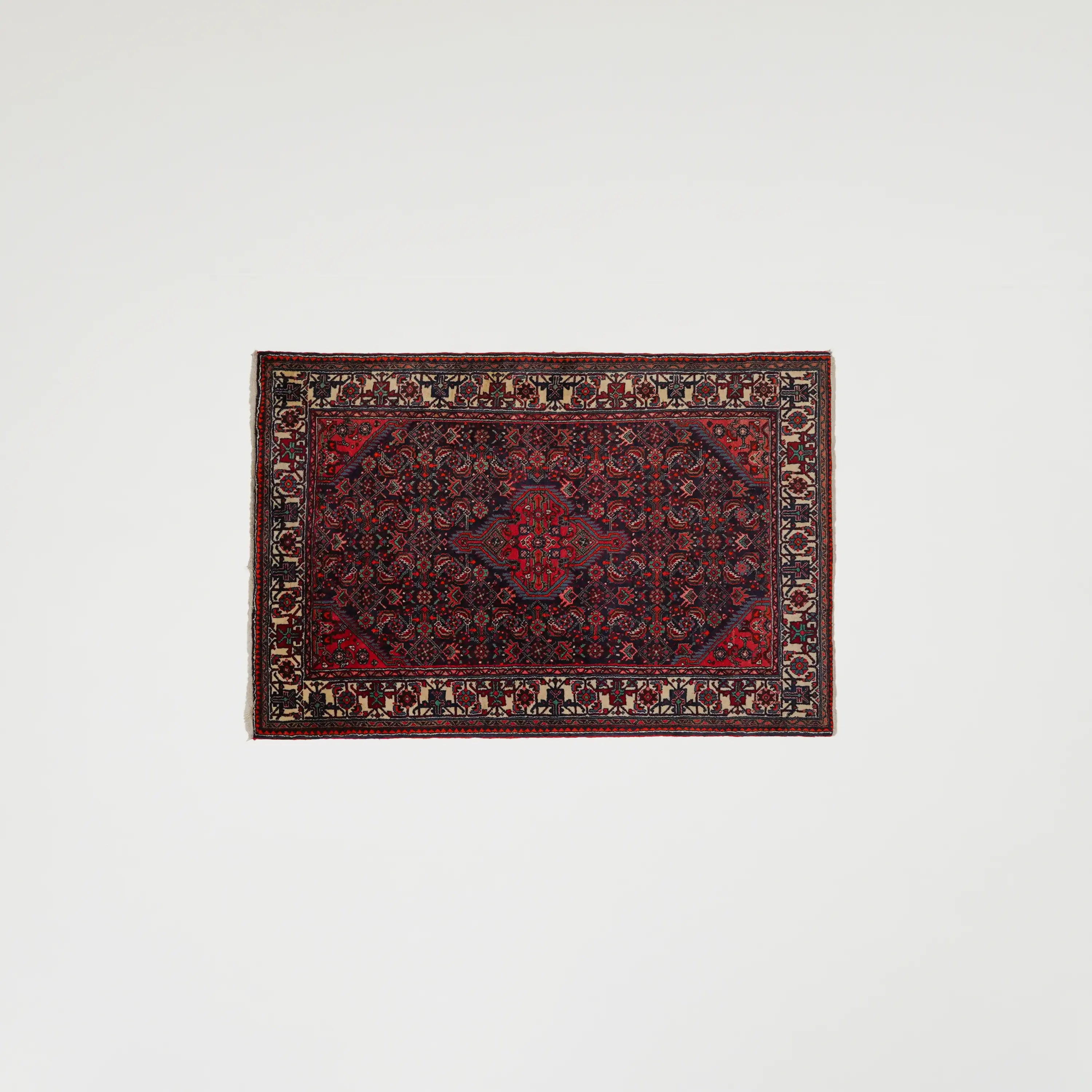 El Dokuma Anadolu Desenli Yün Sandık Eskisi Bicar Halısı