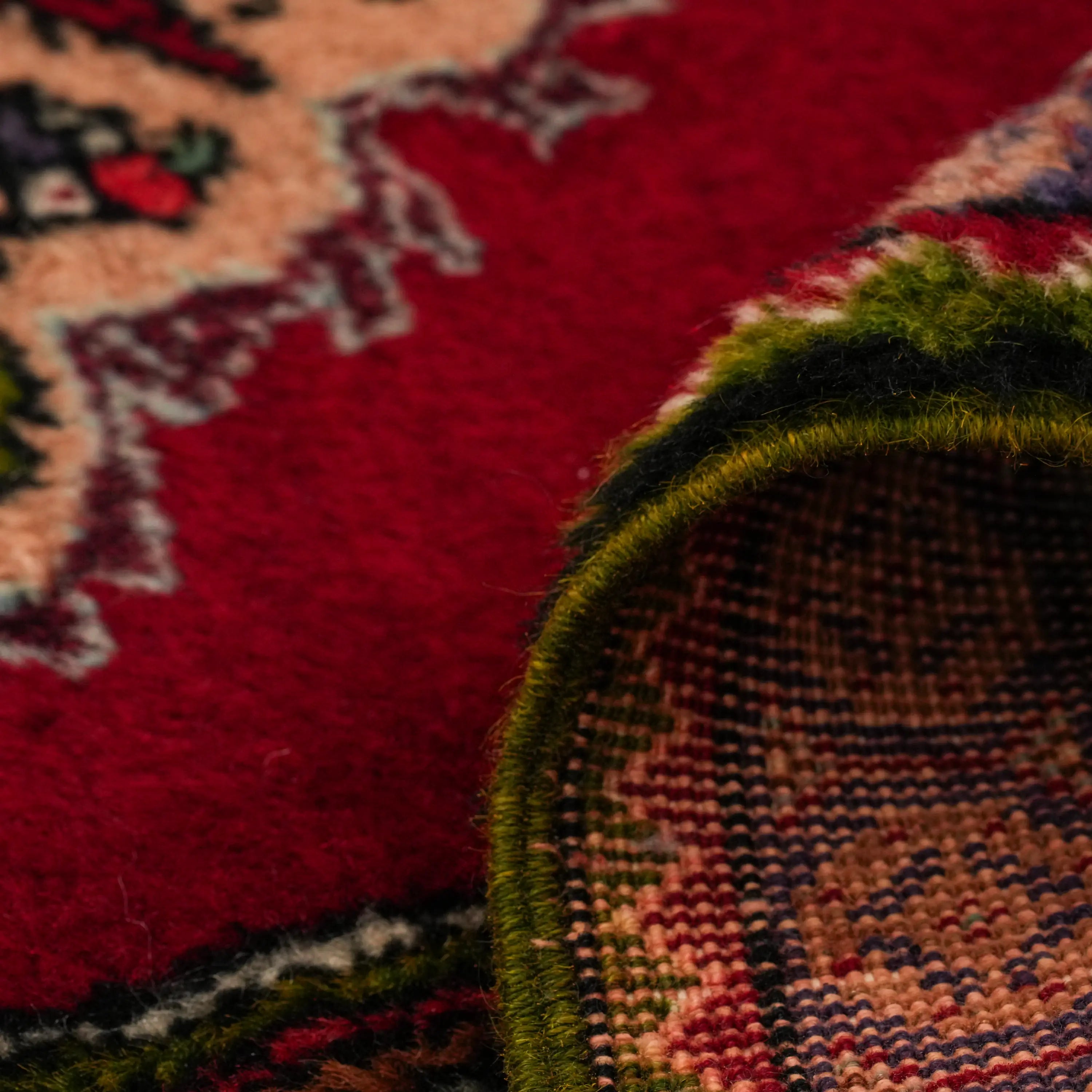 El Dokuma Anadolu Desenli +70 Yaş Kırmızı Yün Sandık Eskisi Kök Boyalı Kırşehir Halısı