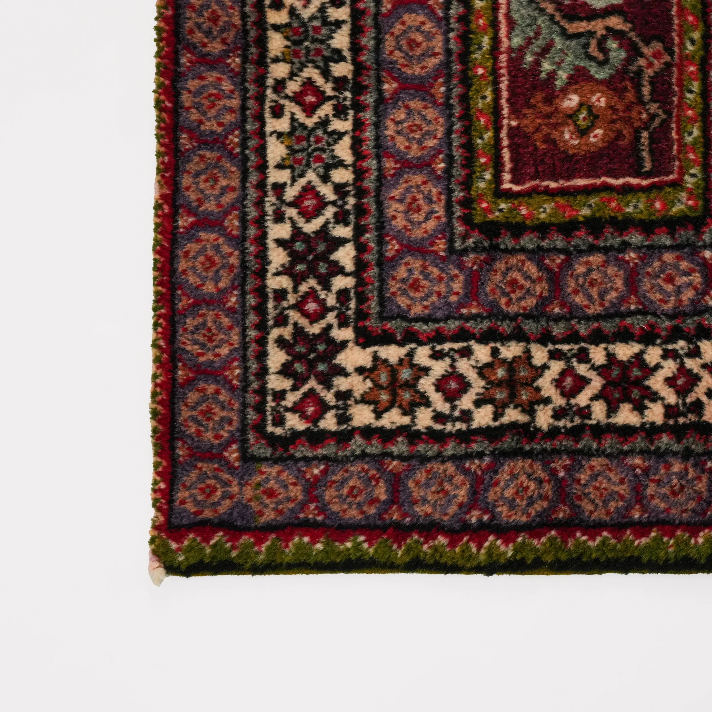 El Dokuma Anadolu Desenli +70 Yaş Kırmızı Yün Sandık Eskisi Kök Boyalı Kırşehir Halısı