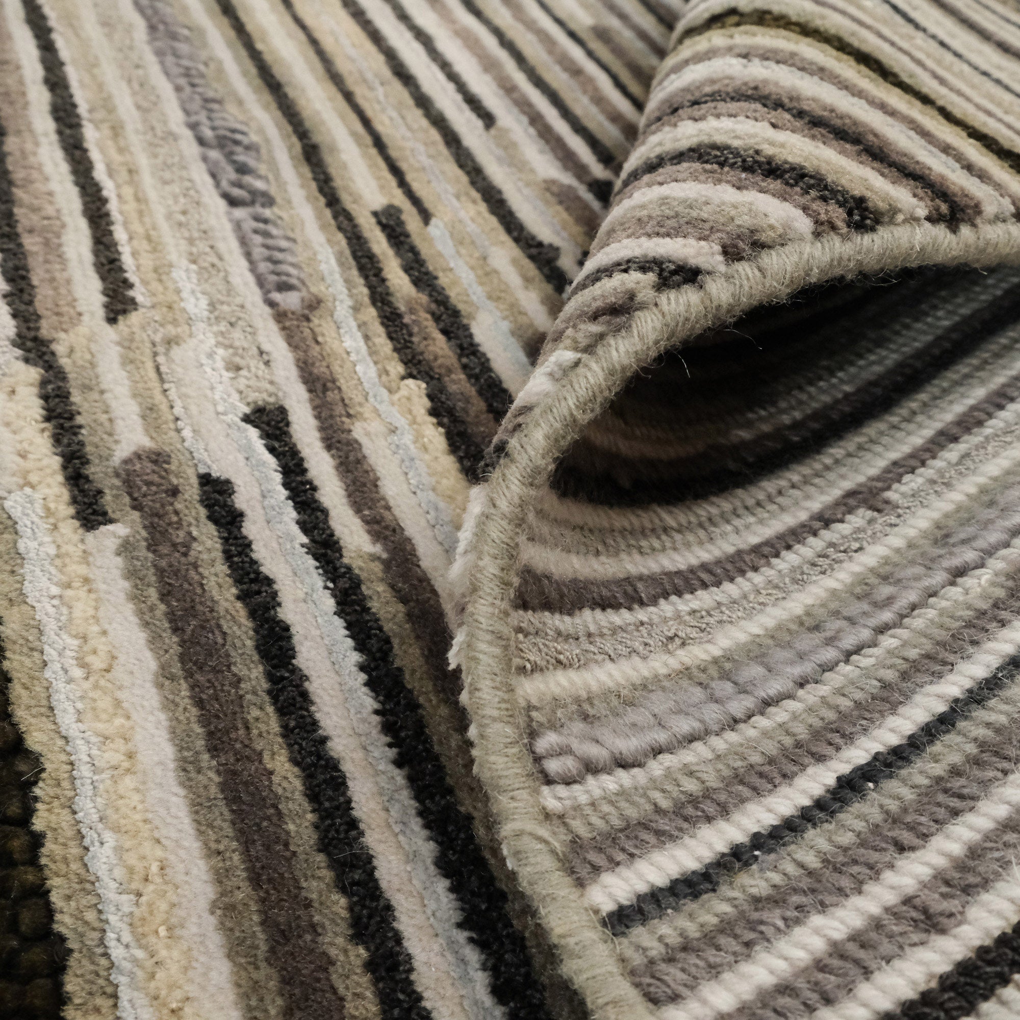 Striped Design Hand Woven Carpet