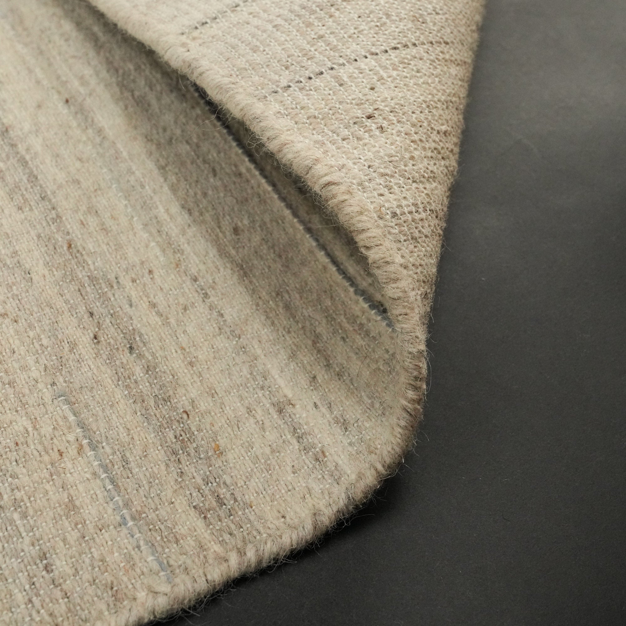 Hand Woven Line Patterned Cream Rug