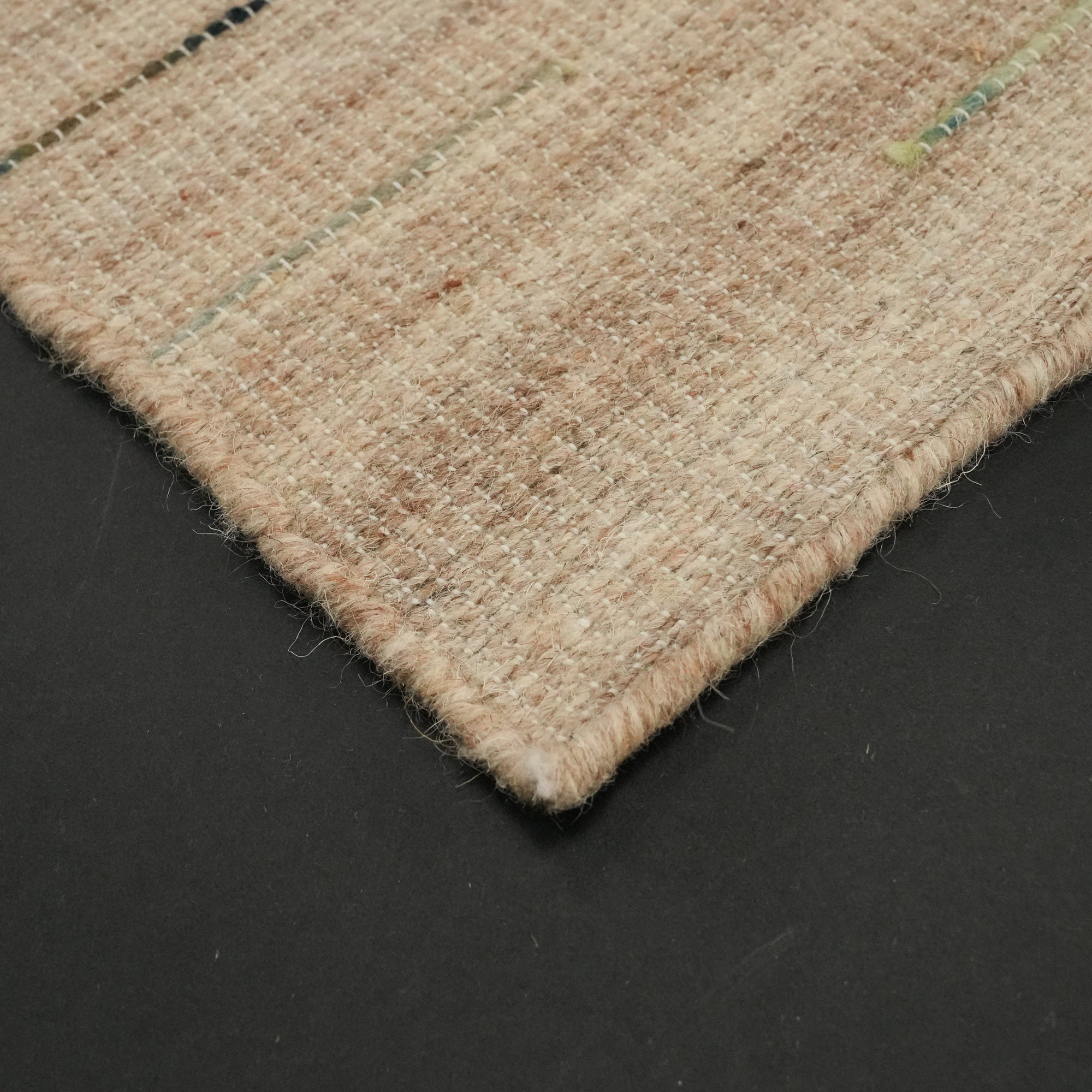 Hand-Woven Striped Patterned Mink Rug