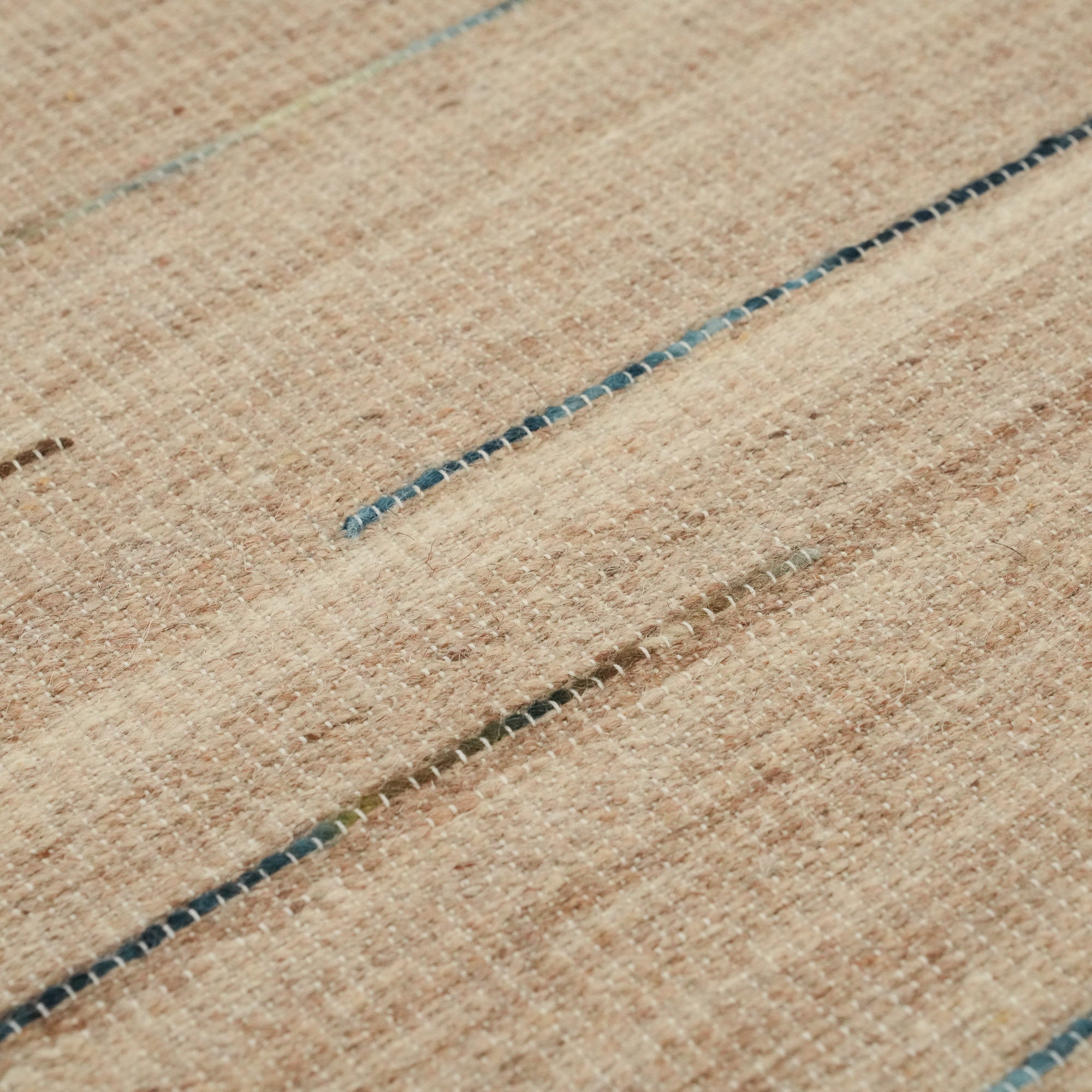 Hand-Woven Striped Patterned Mink Rug