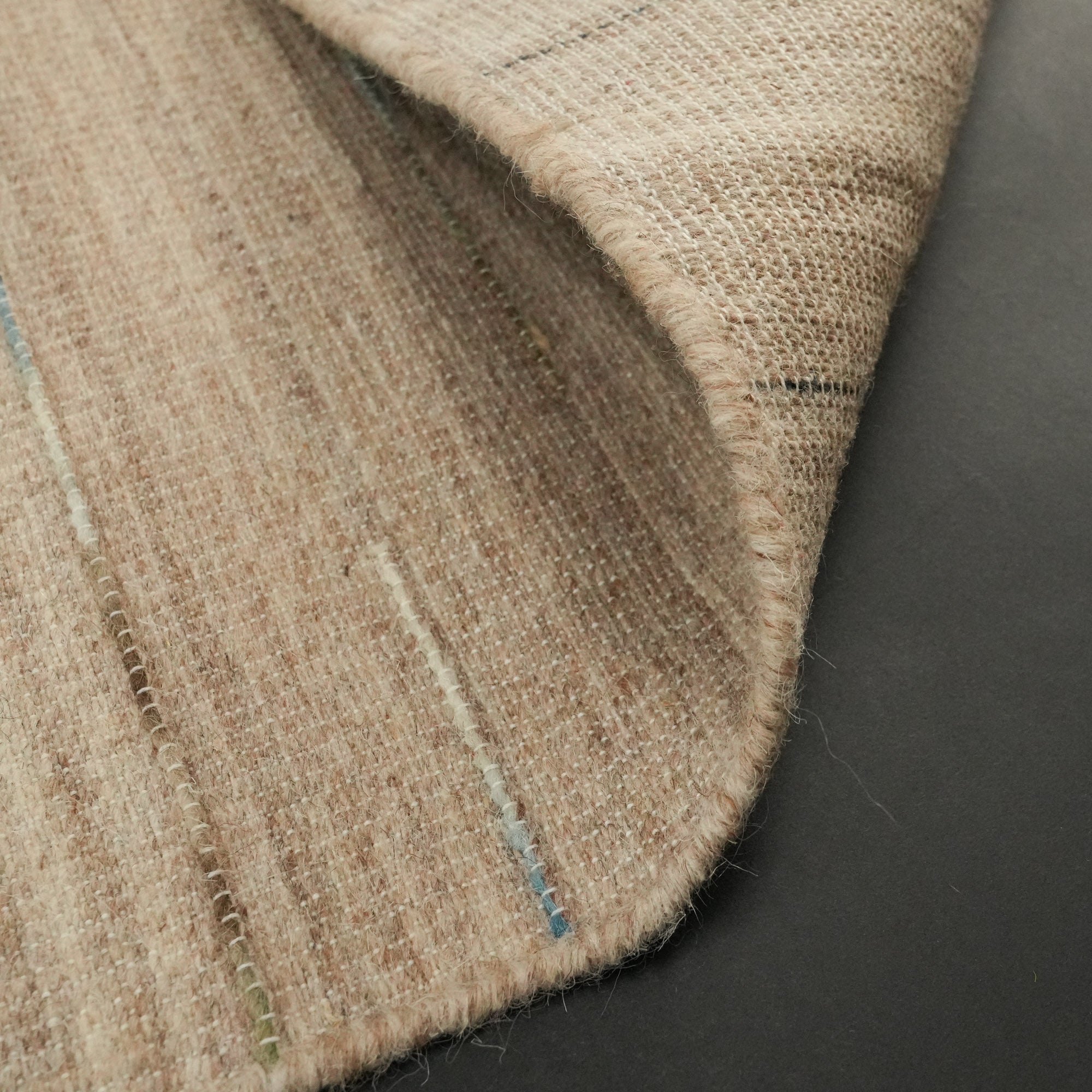 Hand-Woven Striped Patterned Mink Rug