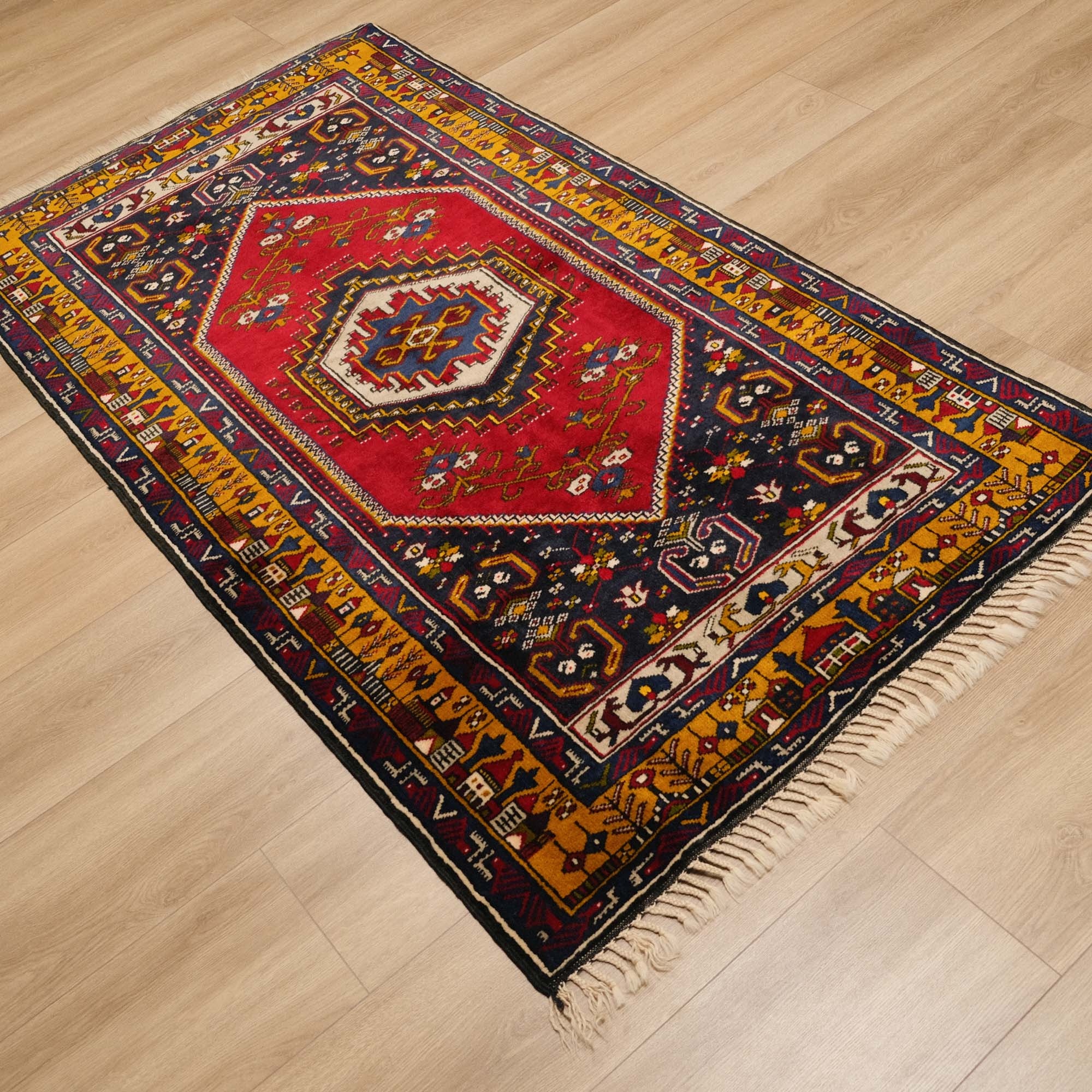 El Dokuma Yahyalı Anadolu Desenli Rengarenk Halı