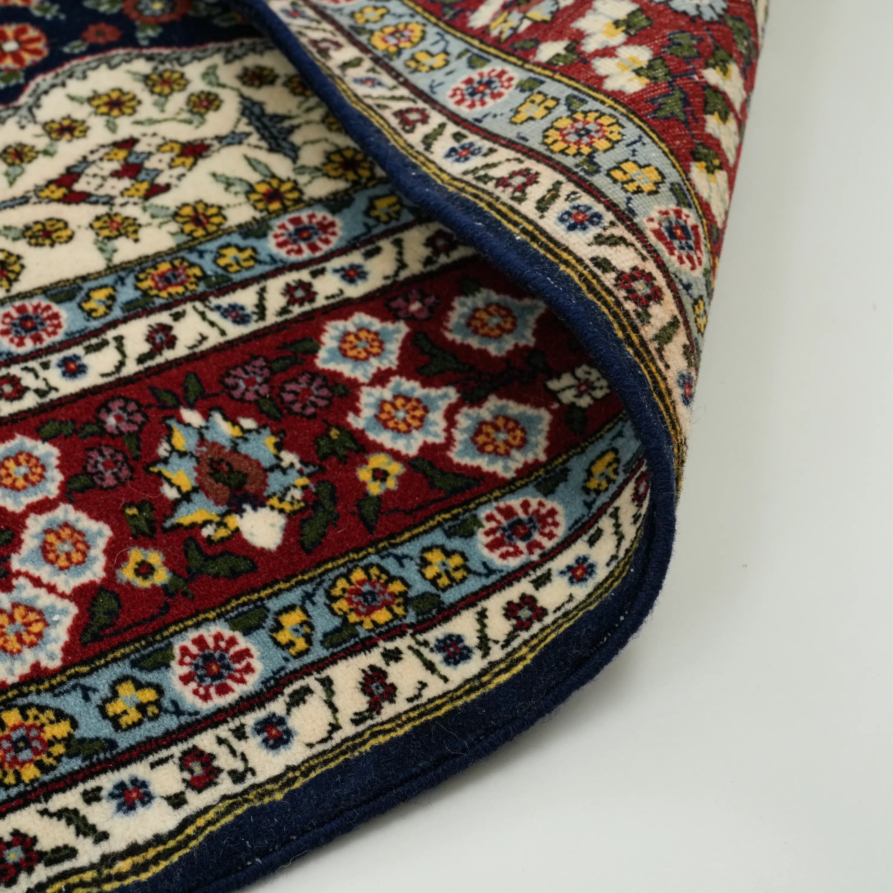 El Dokuma Hereke Desenli Lacivert Yün Halı