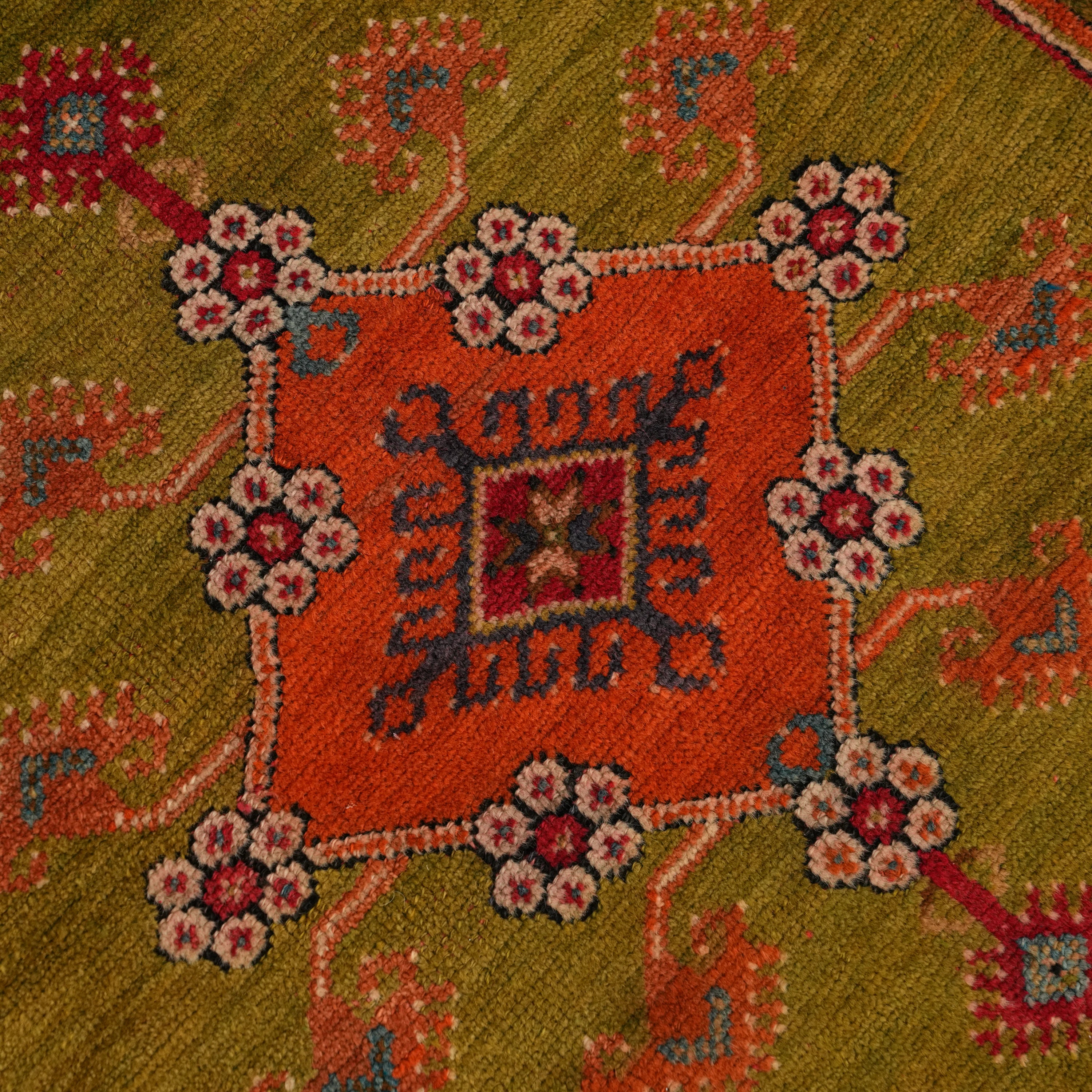 El Dokuma Kök Boyalı 90+ Yaş Afyon Antik Dazkırı Halısı