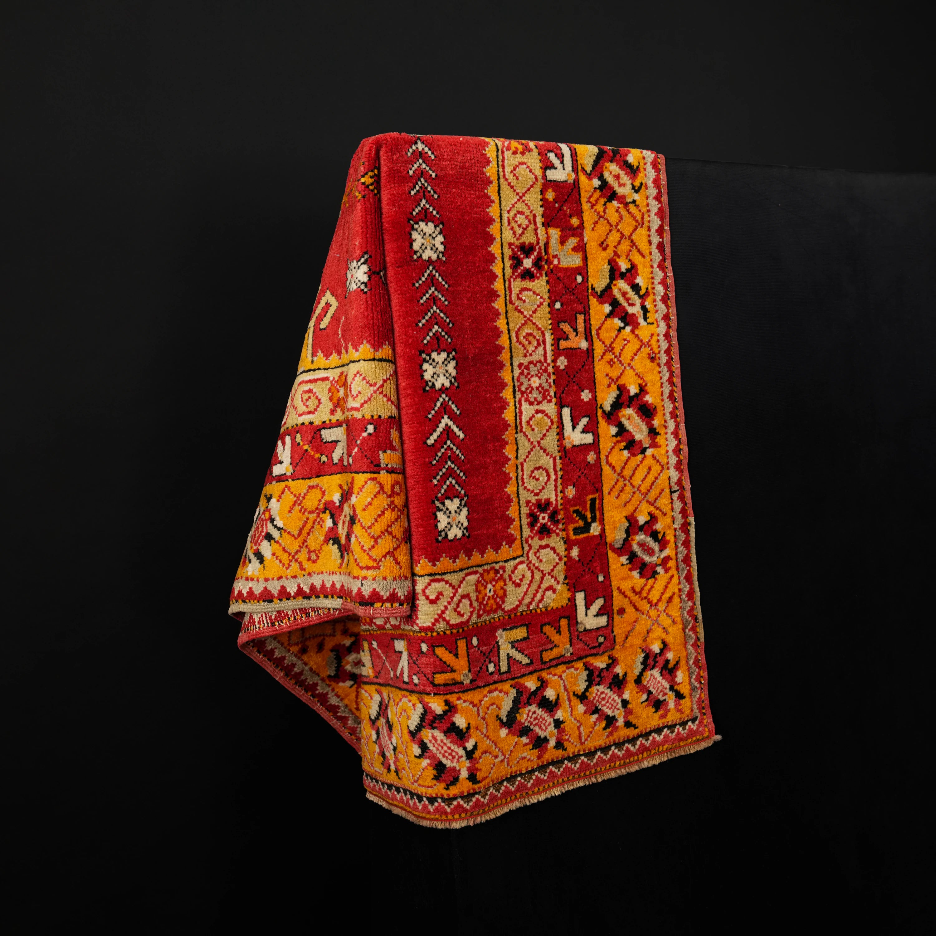 El Dokuma Kök Boyalı Antika 100+ Yaş Denizli Çal Seccade Halı