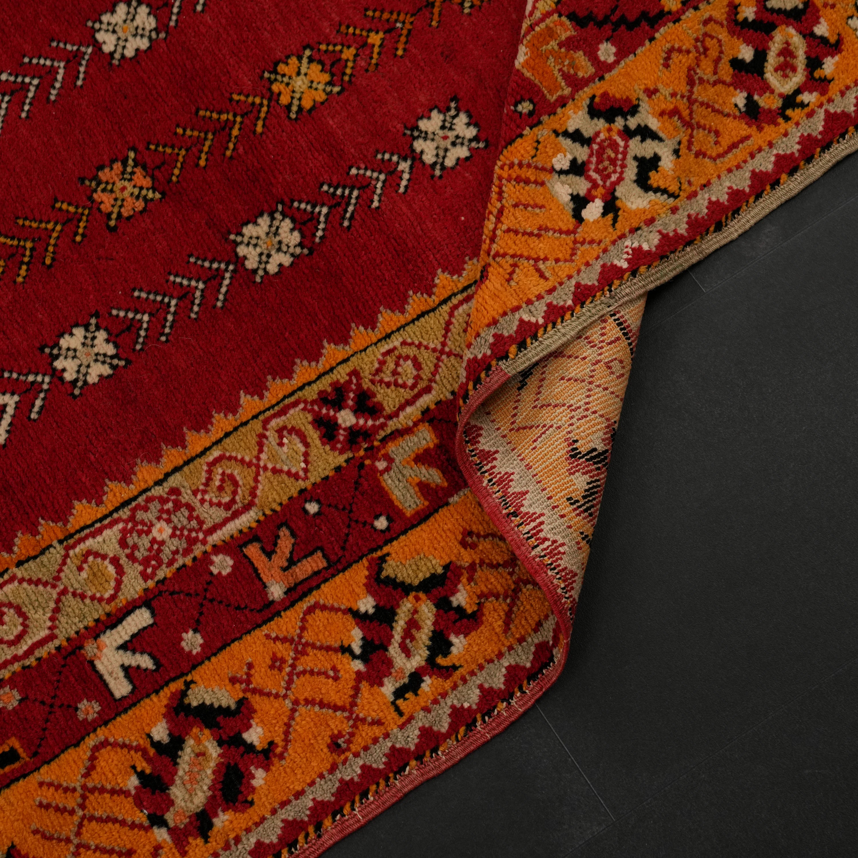 El Dokuma Kök Boyalı Antika 100+ Yaş Denizli Çal Seccade Halı