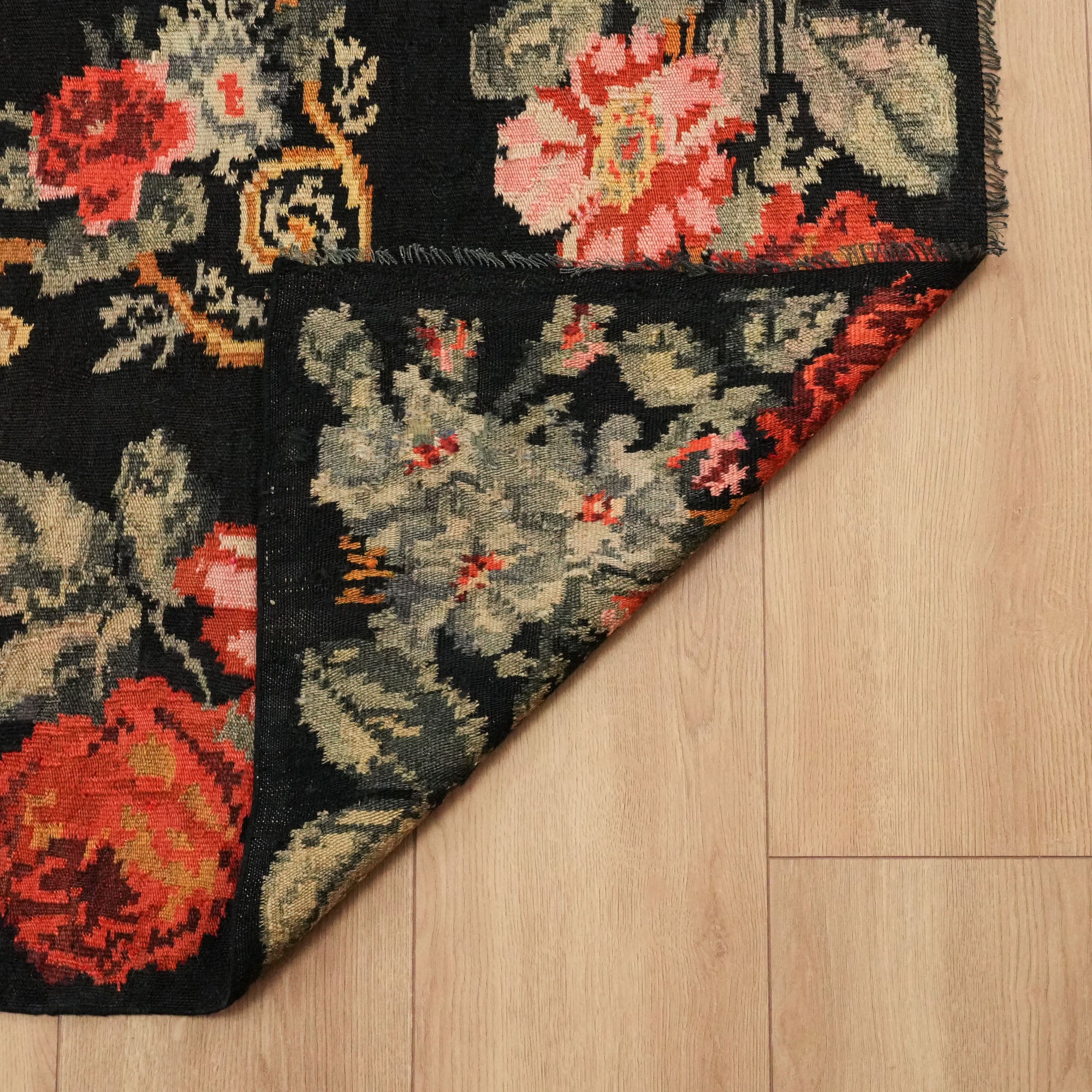 Hand Woven Colorful Karabakh Patterned Wool Rug