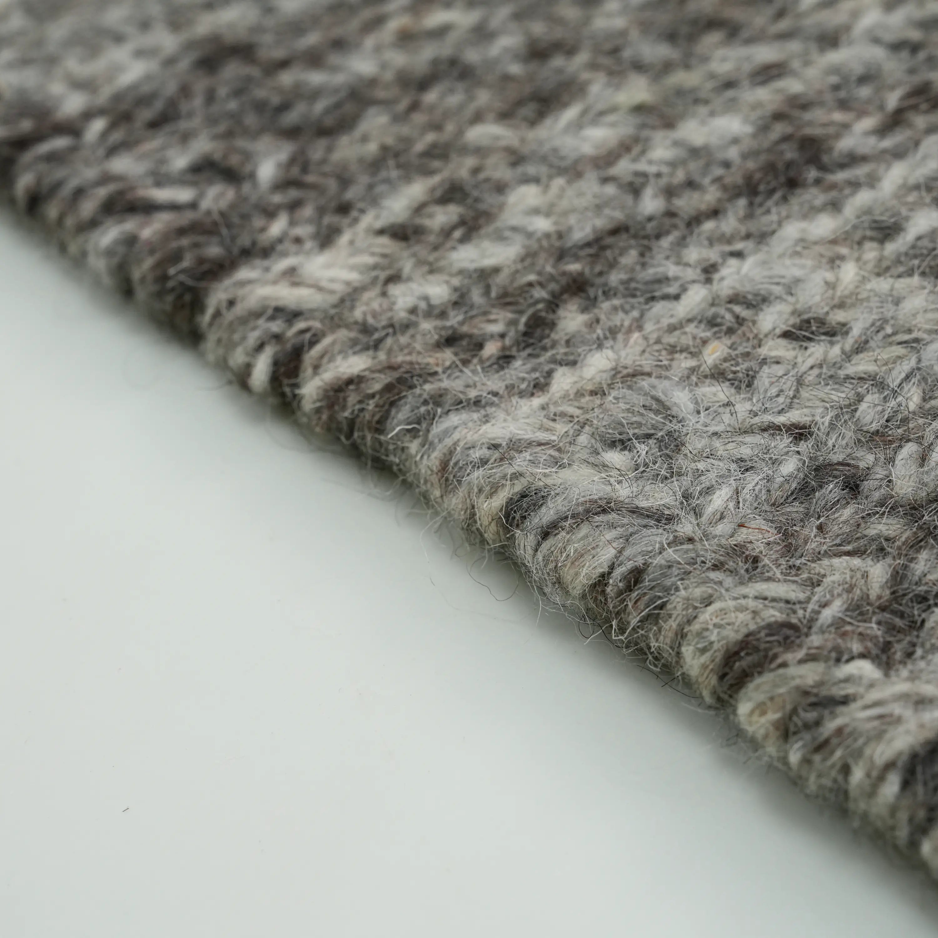 Handwoven Plain Pattern Anthracite Wool Rug