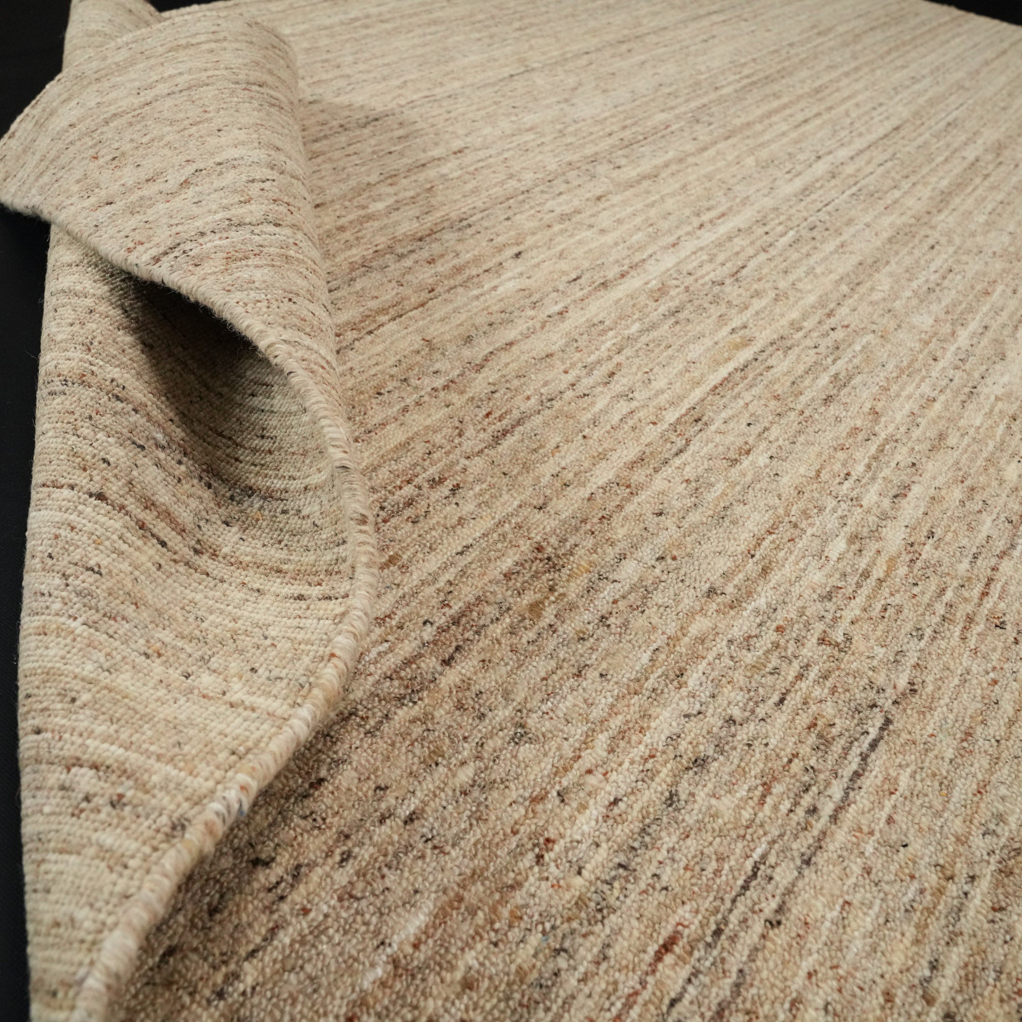 Hand Woven Plain Patterned Beige Carpet