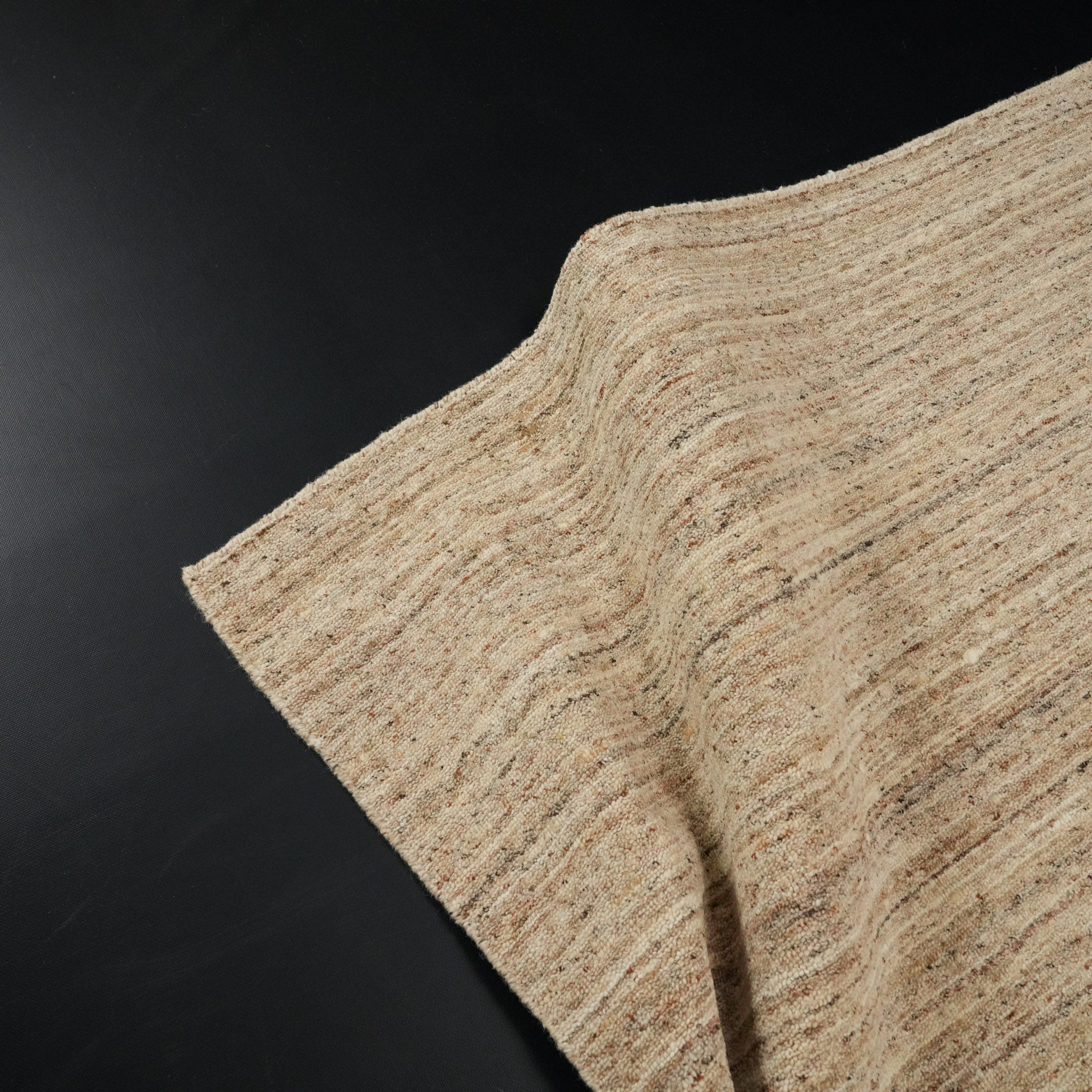 Hand Woven Plain Patterned Beige Carpet