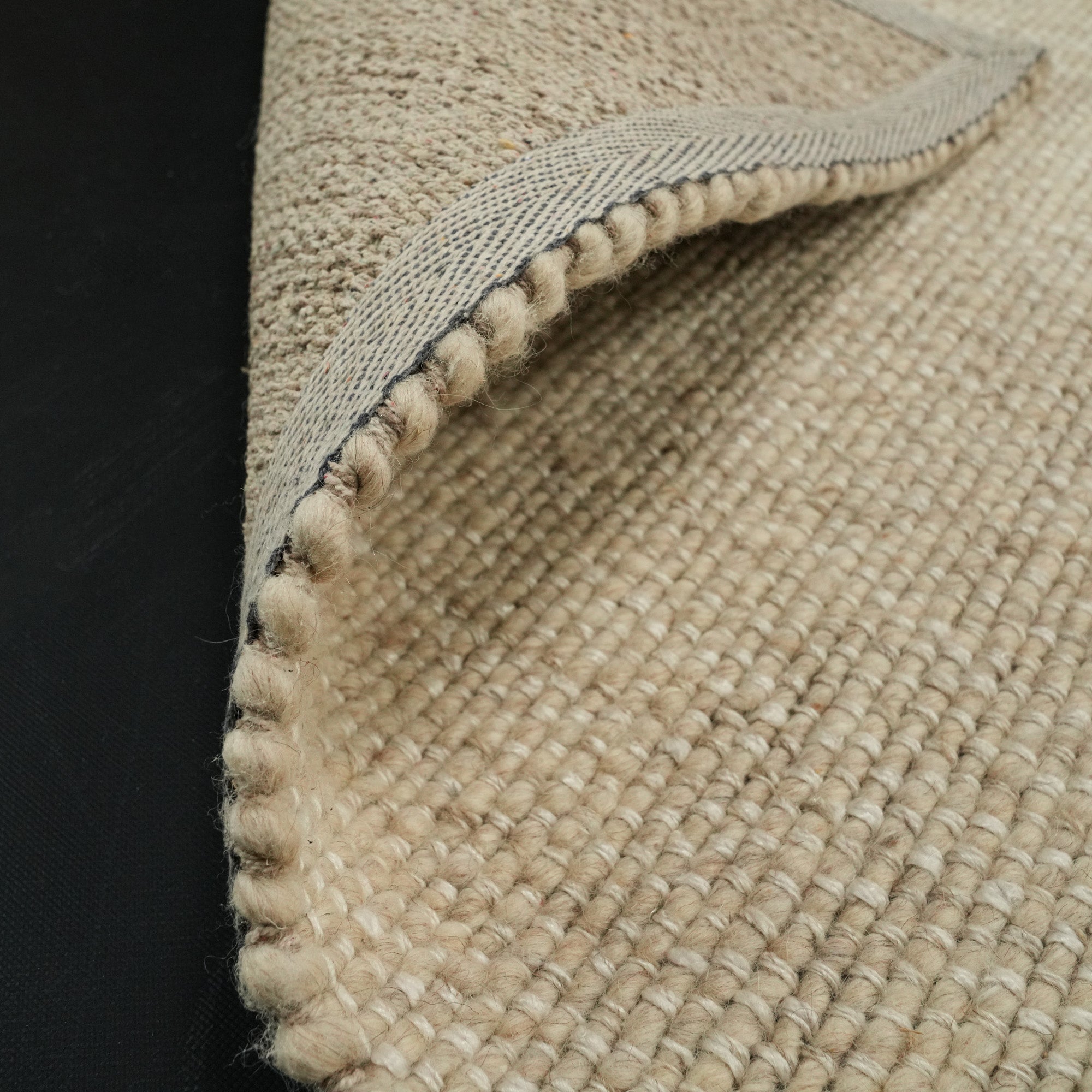 Hand Woven Plain Patterned Beige Carpet