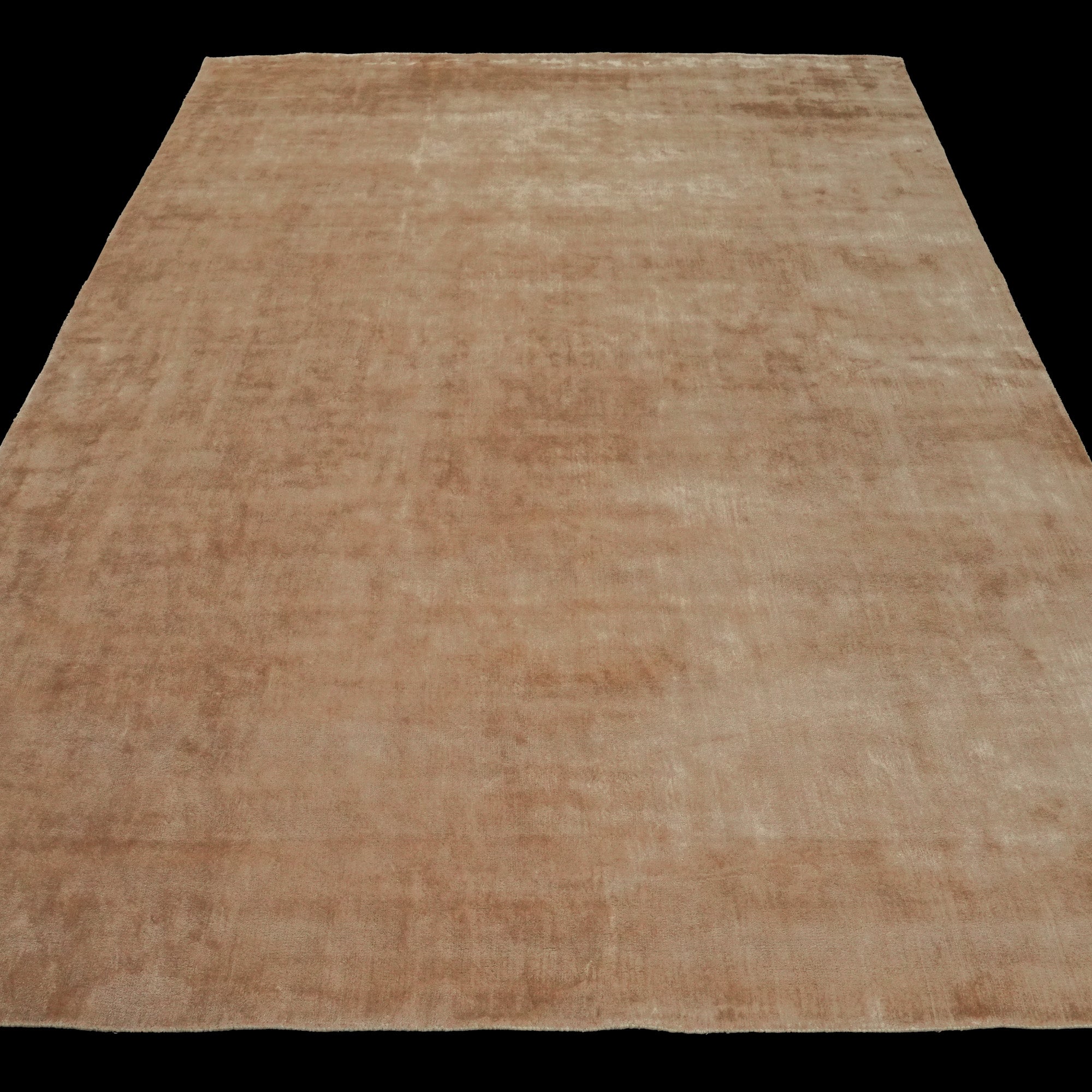 Tezgah Dokuma Sade Desenli Bej Viskon Halı