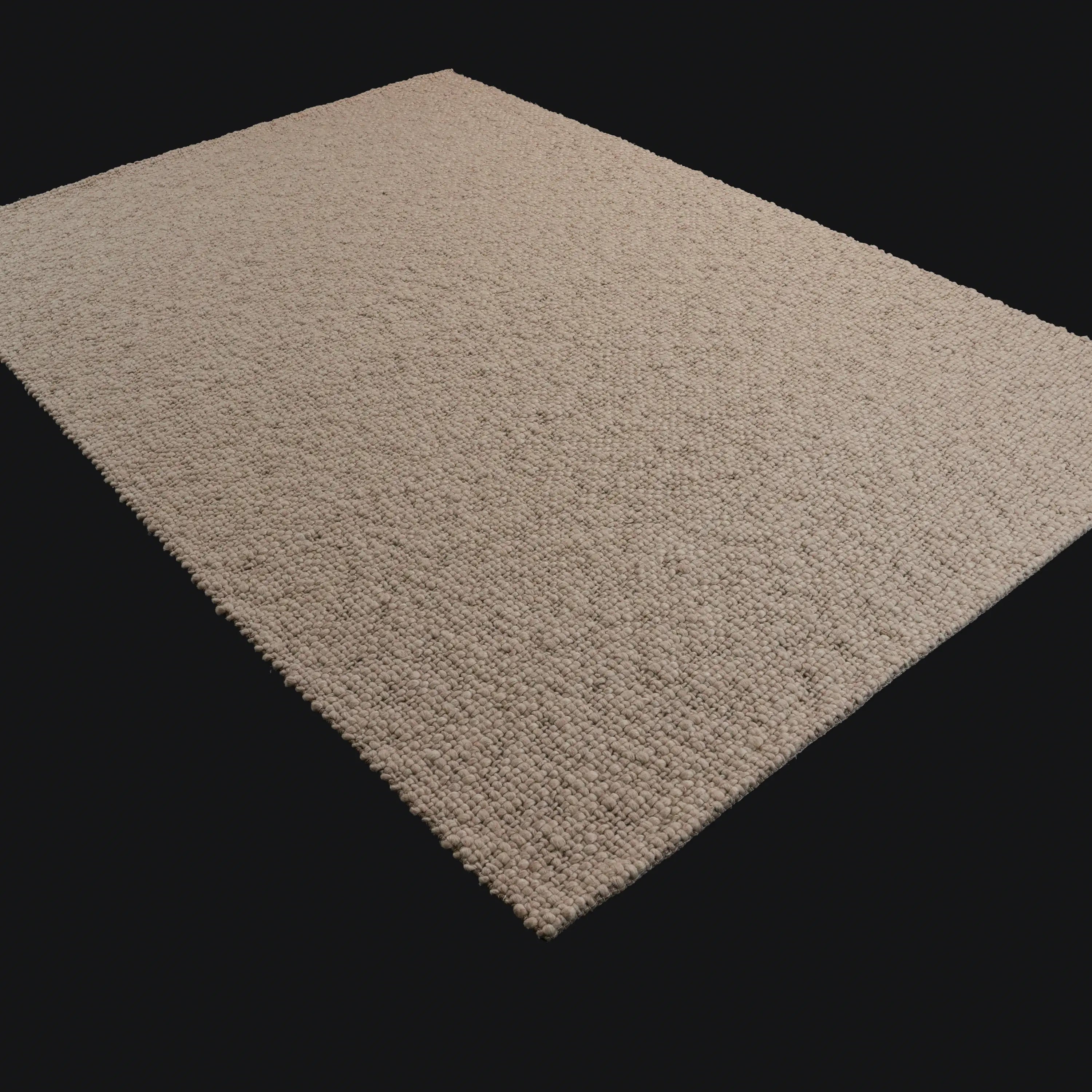 El Dokuma Sade Desenli Bej Yün Halı