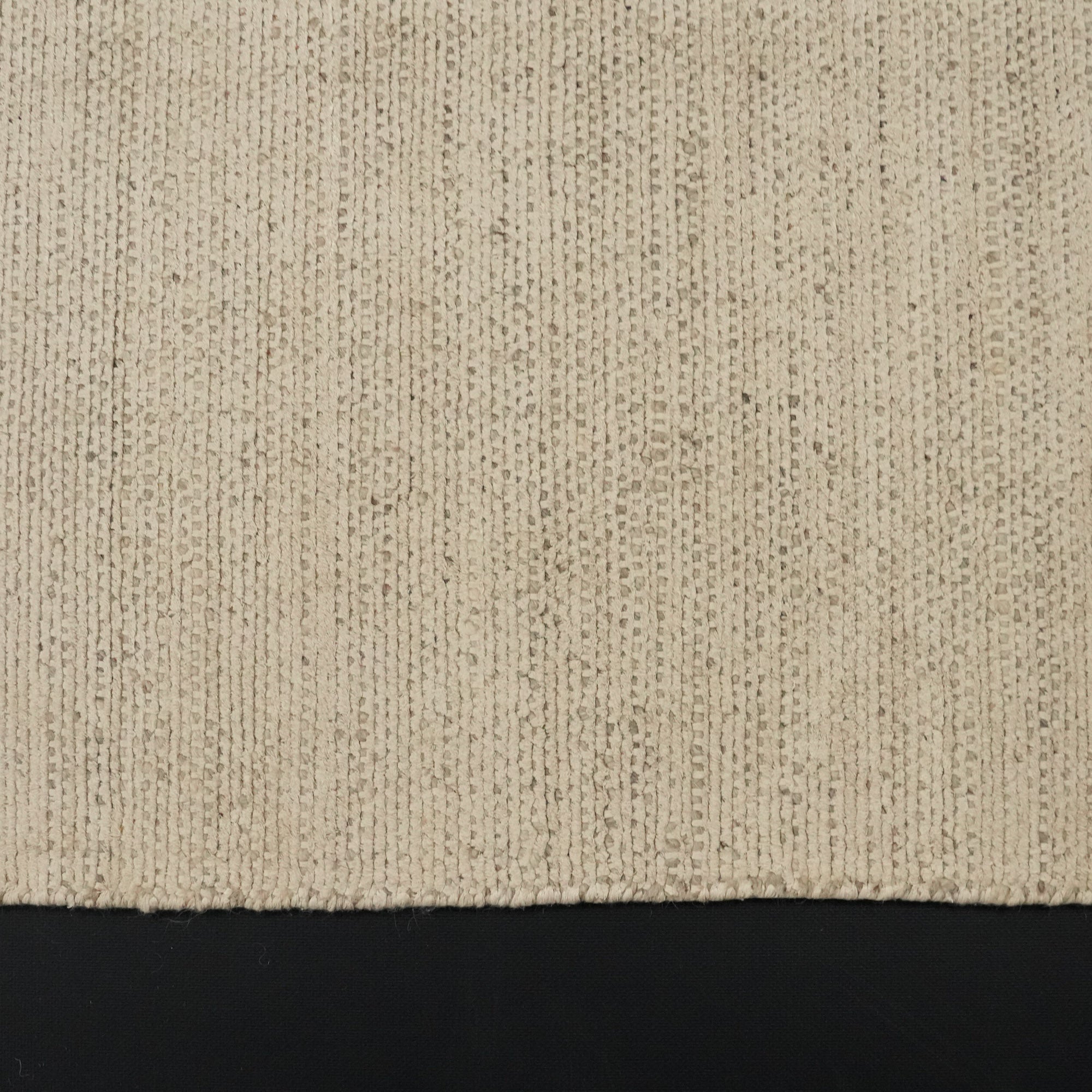 Hand Woven Plain Patterned Beige Wool Carpet