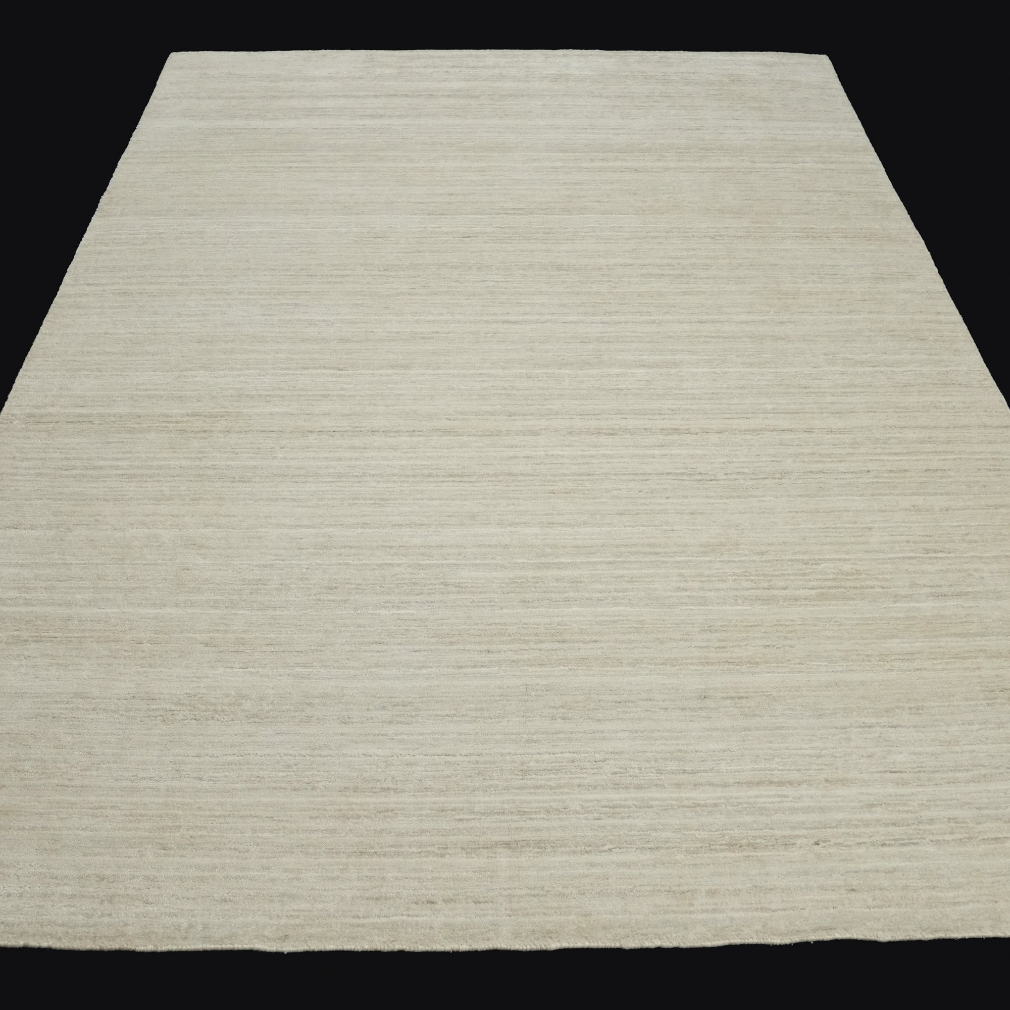 Hand Woven Simple Patterned White Viscose Carpet