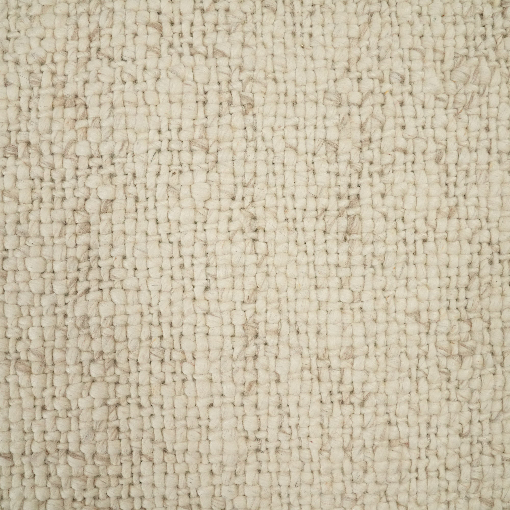 Hand Woven Plain Patterned White Wool Carpet