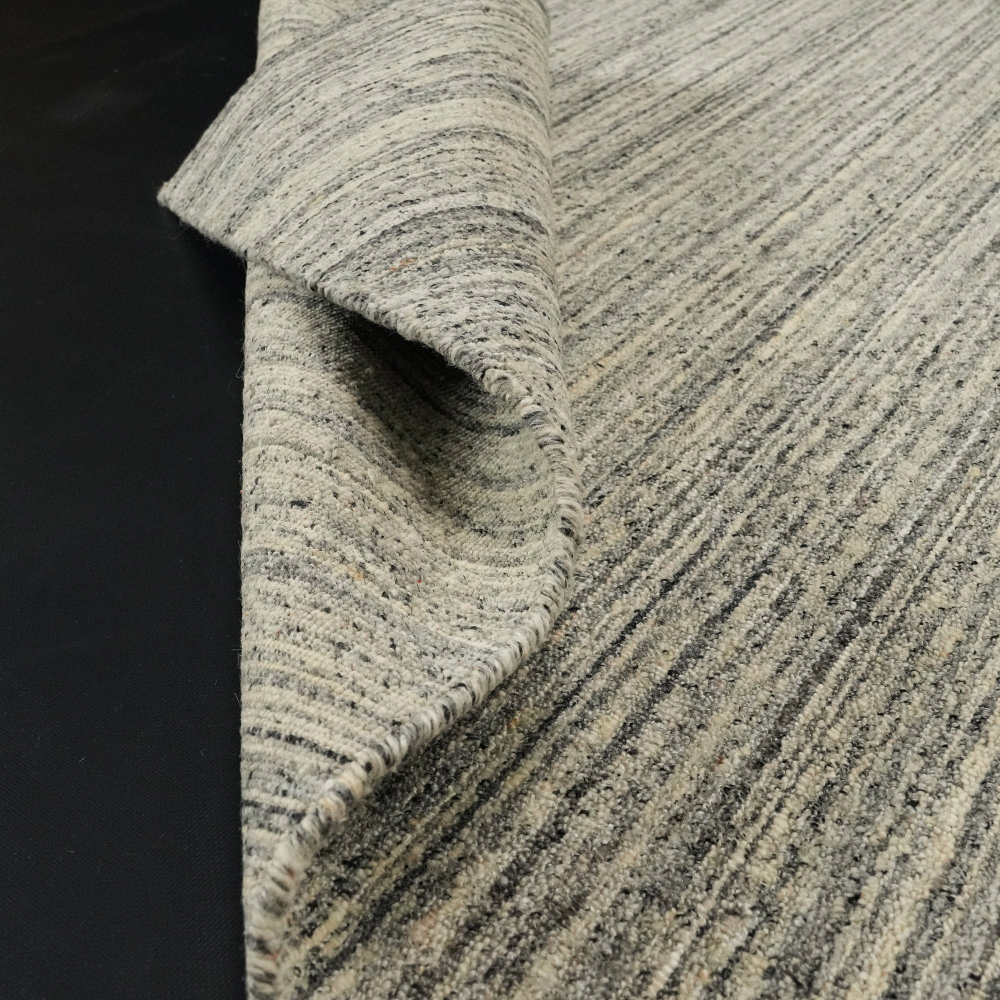 Hand Woven Plain Patterned Gray Viscose Carpet