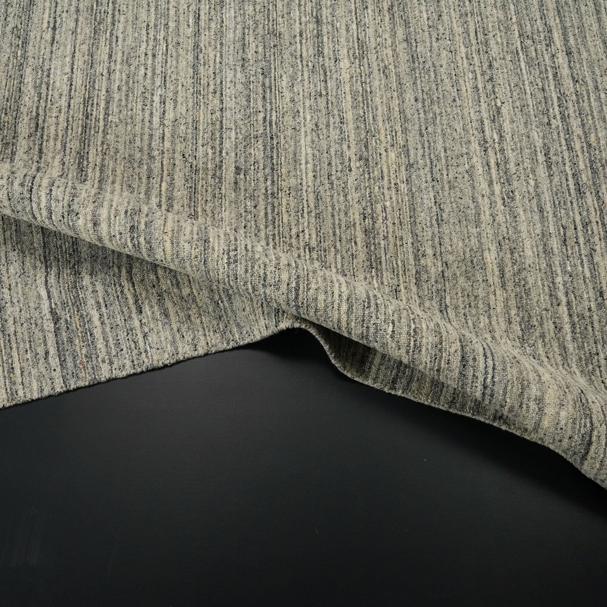 Hand Woven Plain Patterned Gray Viscose Carpet