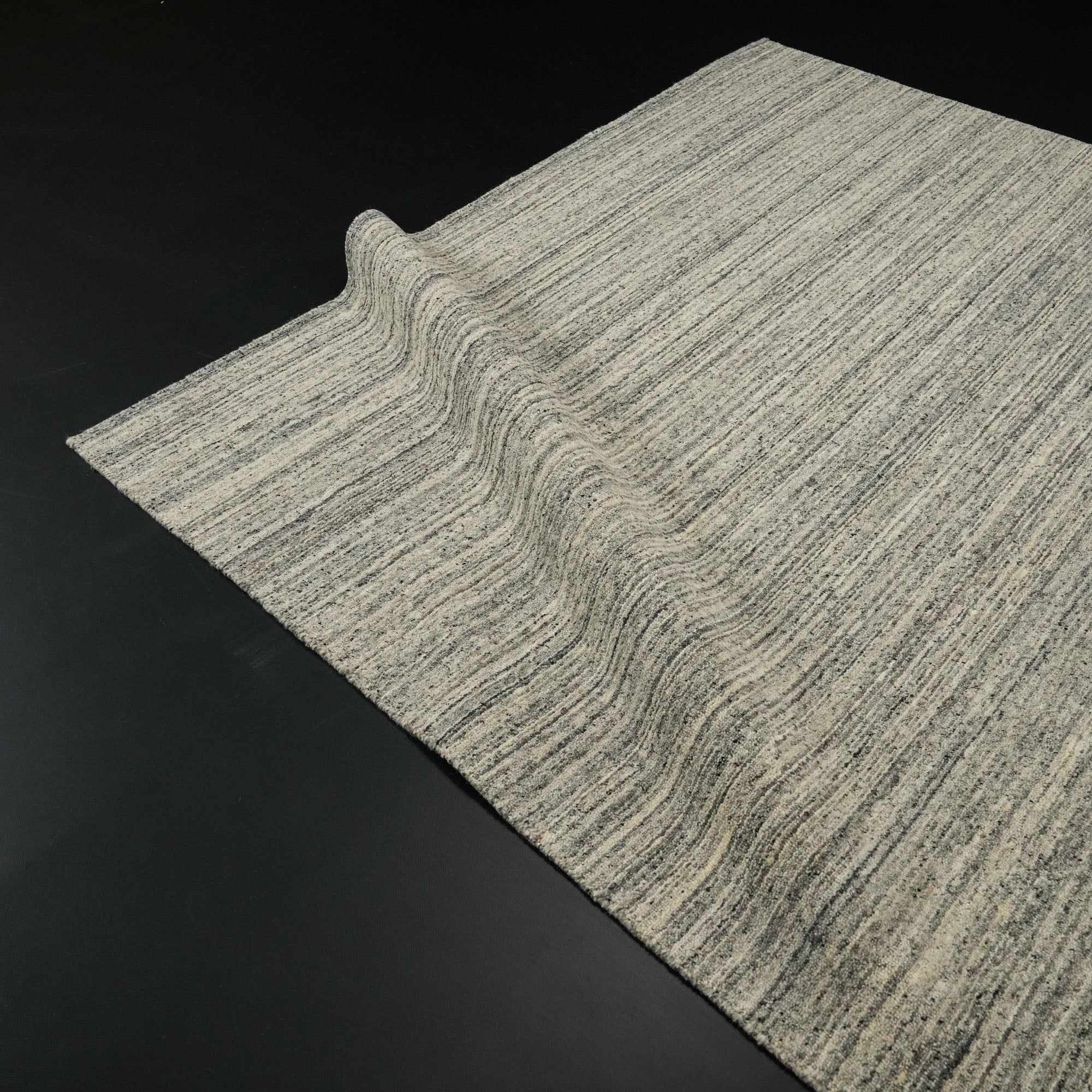Hand Woven Plain Patterned Gray Viscose Carpet