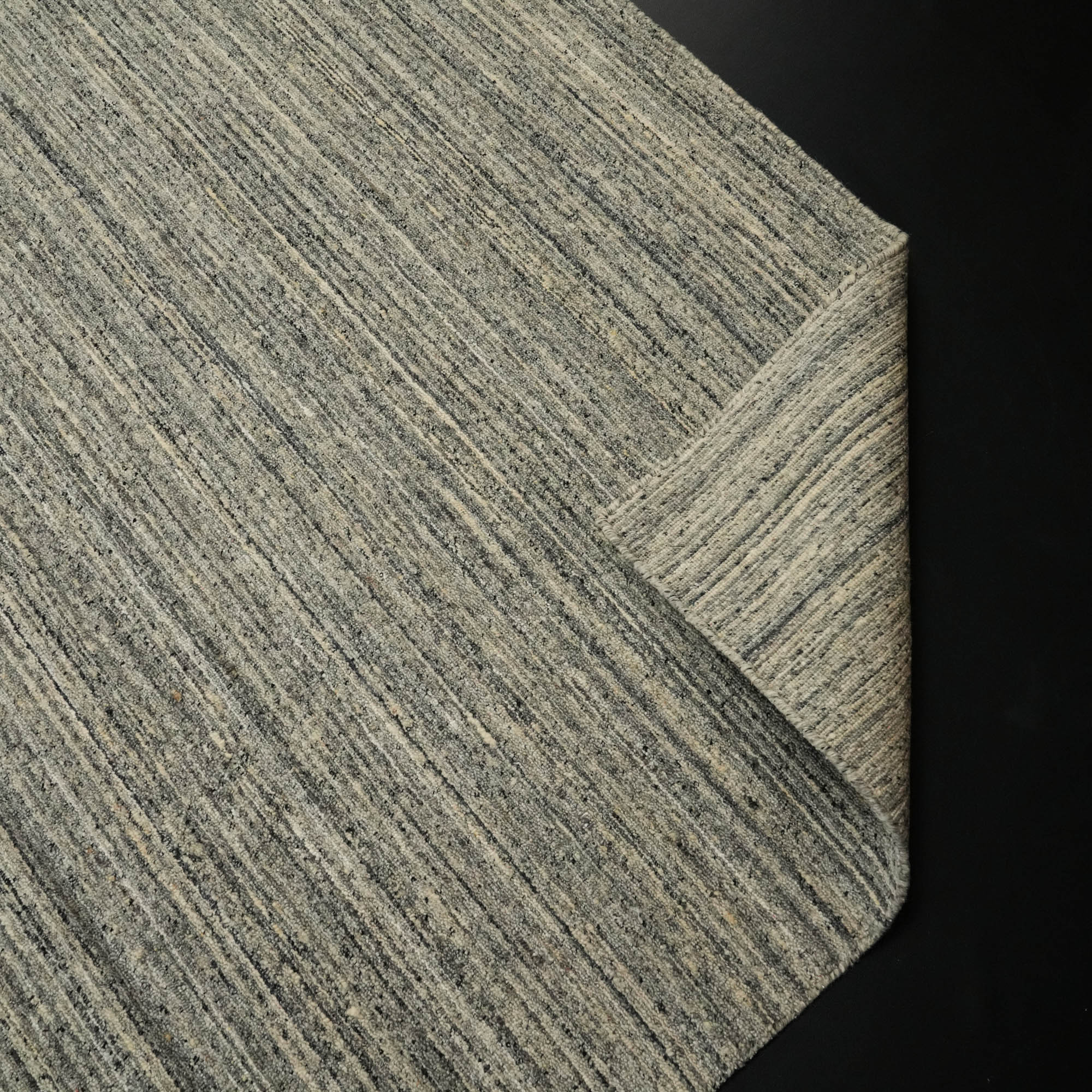 Hand Woven Plain Patterned Gray Viscose Carpet