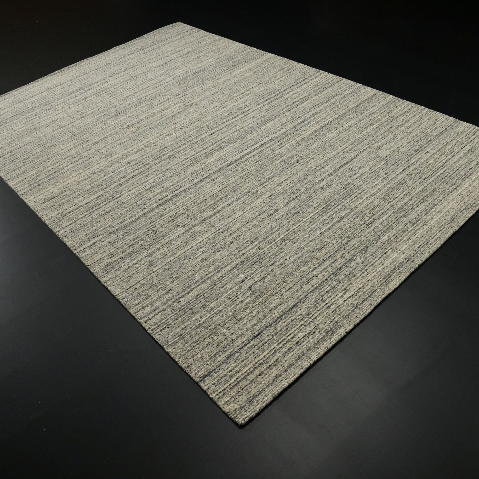 Hand Woven Plain Patterned Gray Viscose Carpet