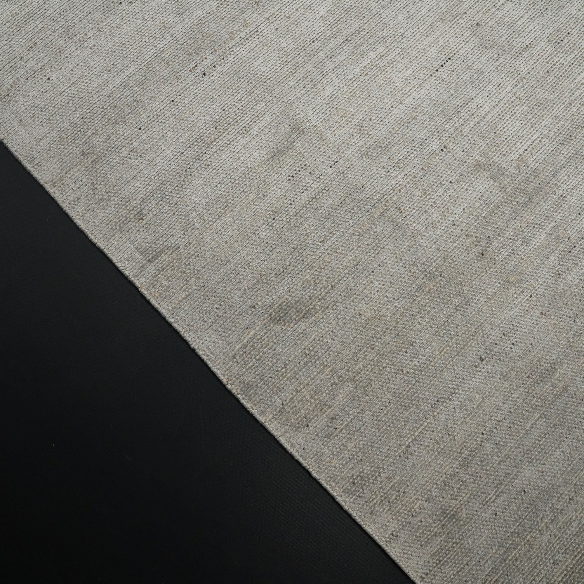 Hand Woven Plain Patterned Gray Wool Carpet