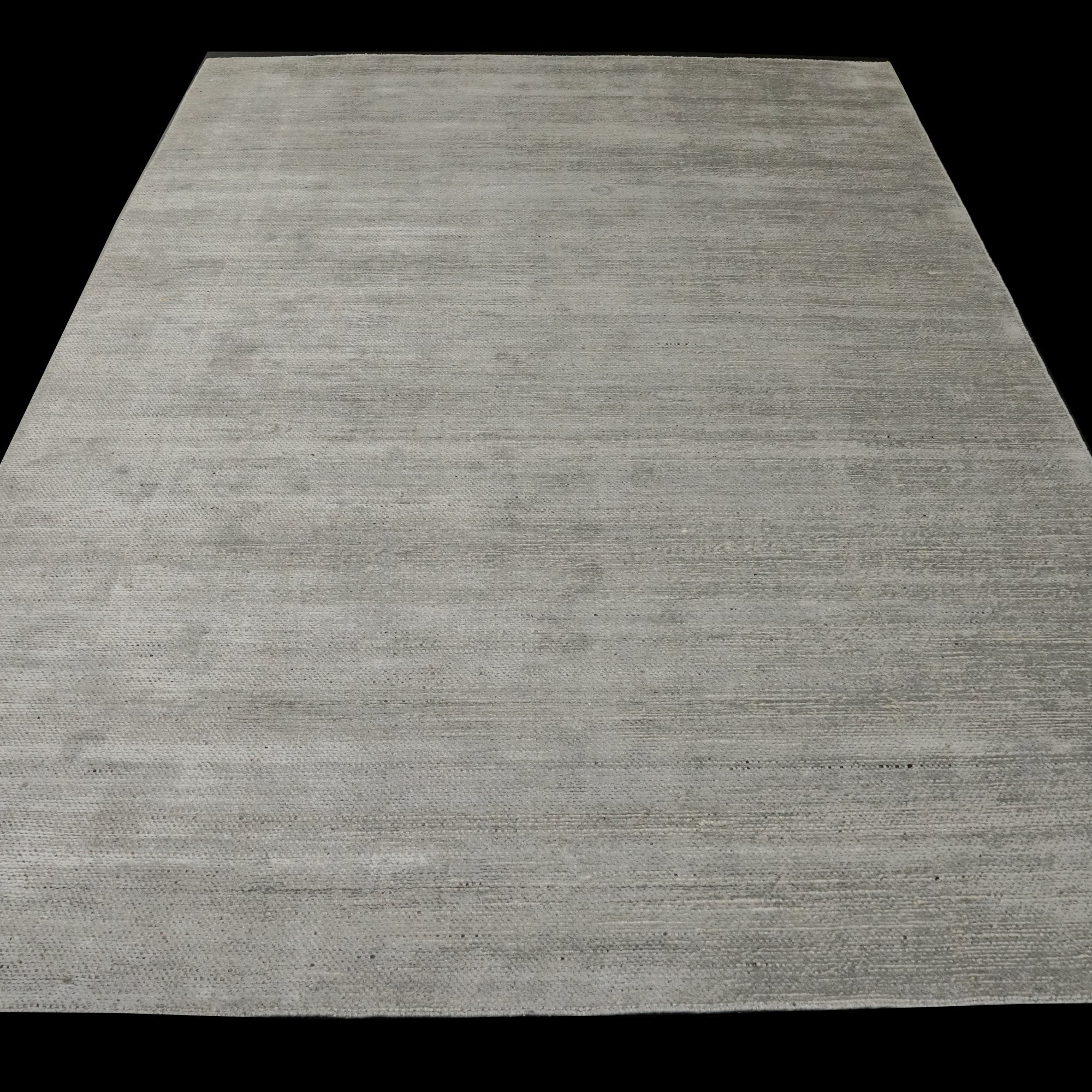 Hand Woven Plain Patterned Gray Wool Carpet