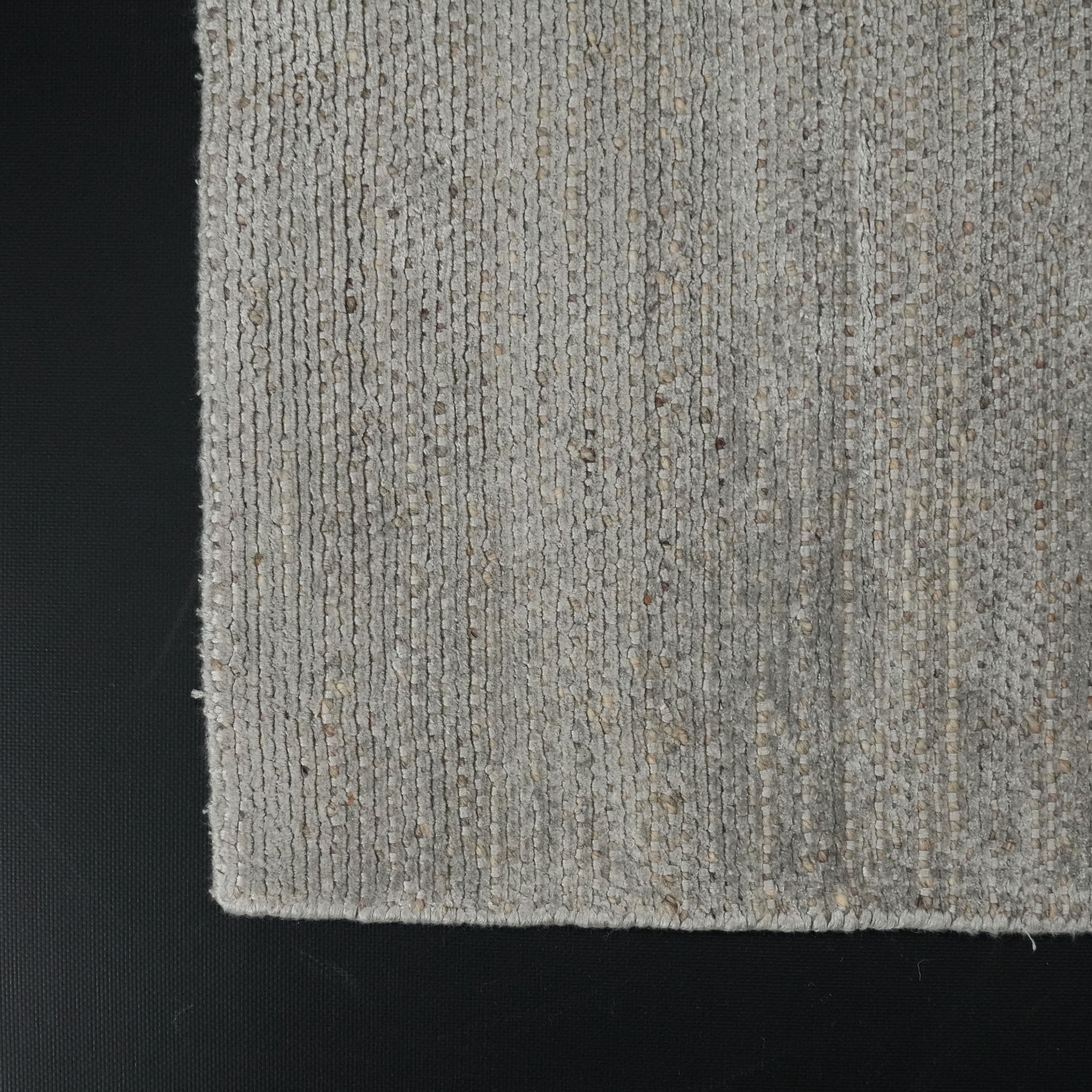 Hand Woven Plain Patterned Gray Wool Carpet